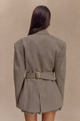 Mila Shaped Blazer - Tan Check
