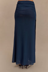 Arna Mesh Maxi Skirt - Midnight Blue