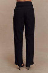 Penelope Pleated High Waisted Pants - Black