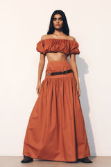 Autumn Maxi Skirt - Burnt Orange