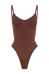 Alyssa Backless Shapewear Bodysuit - Espresso