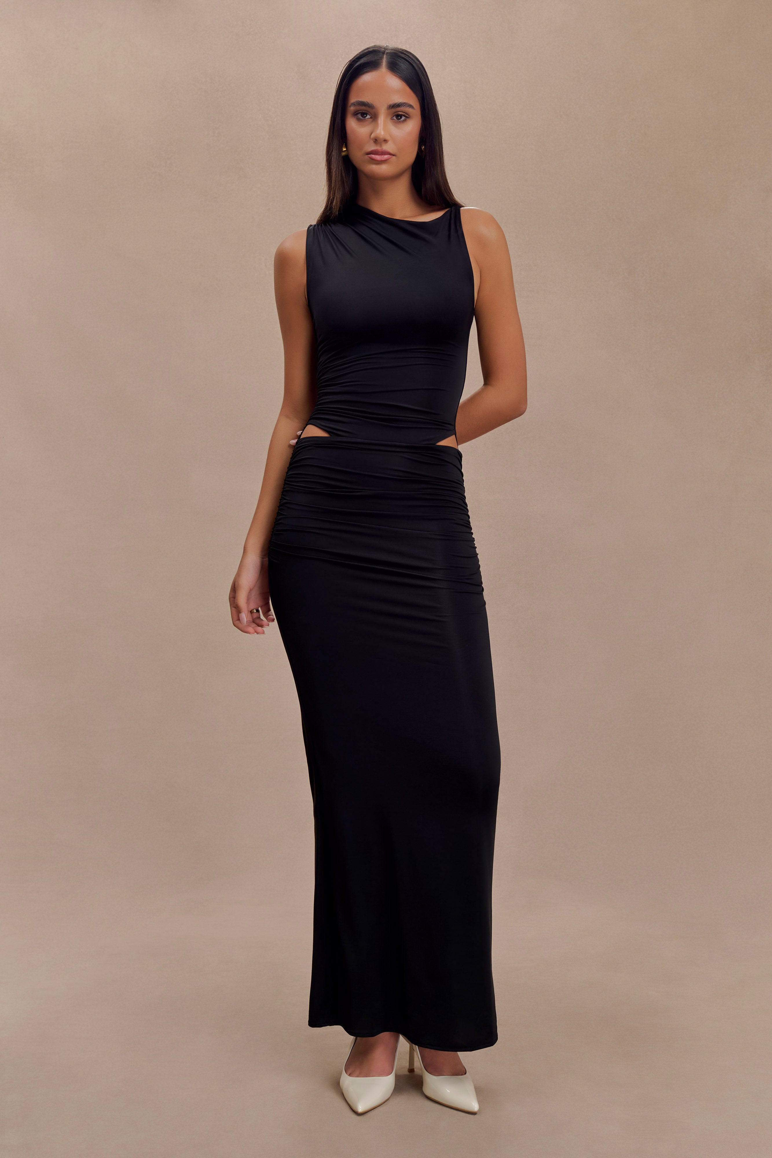 Kaia Slinky Cut Out Maxi Dress - Black