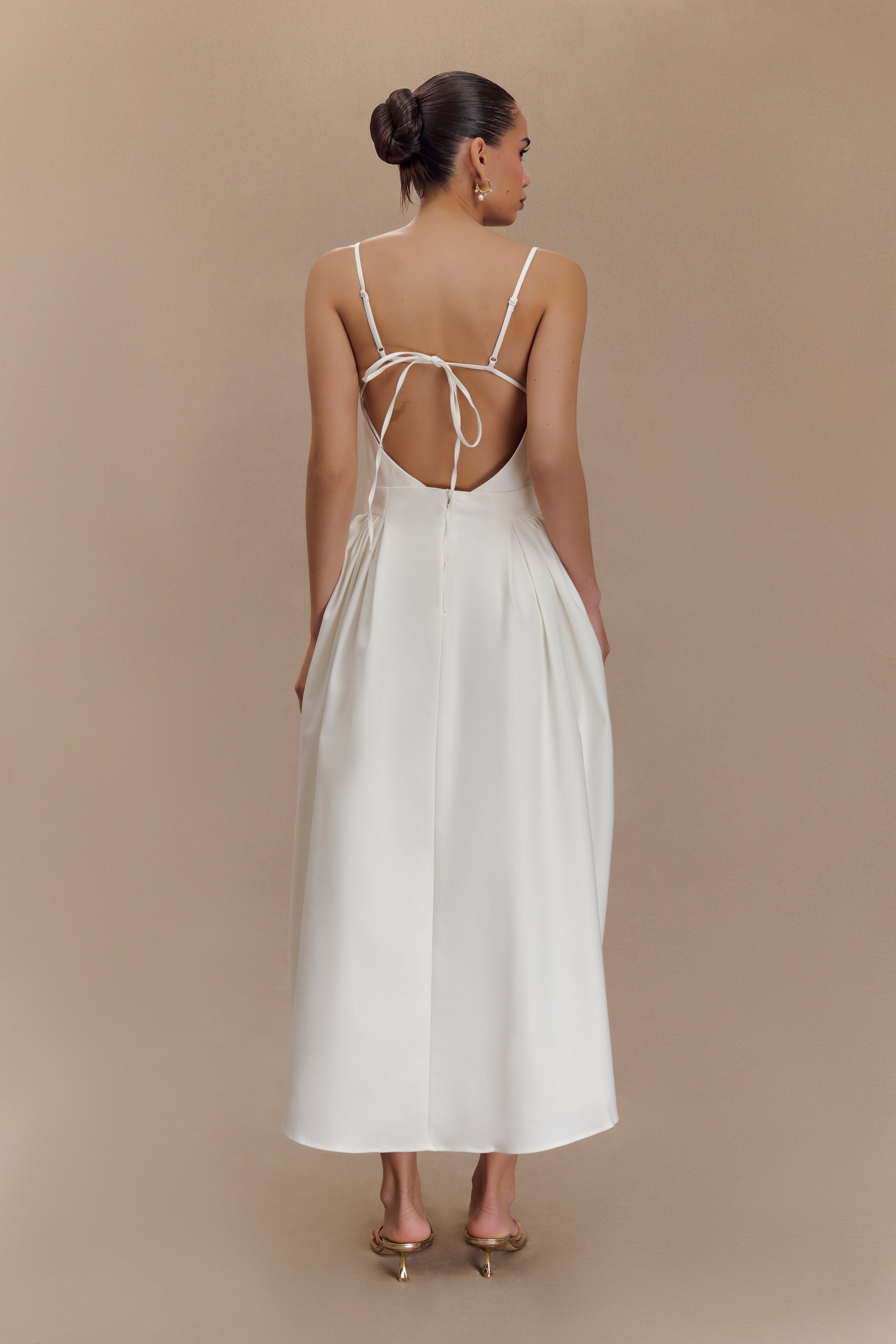 Rebecca Cotton Midi Dress - White