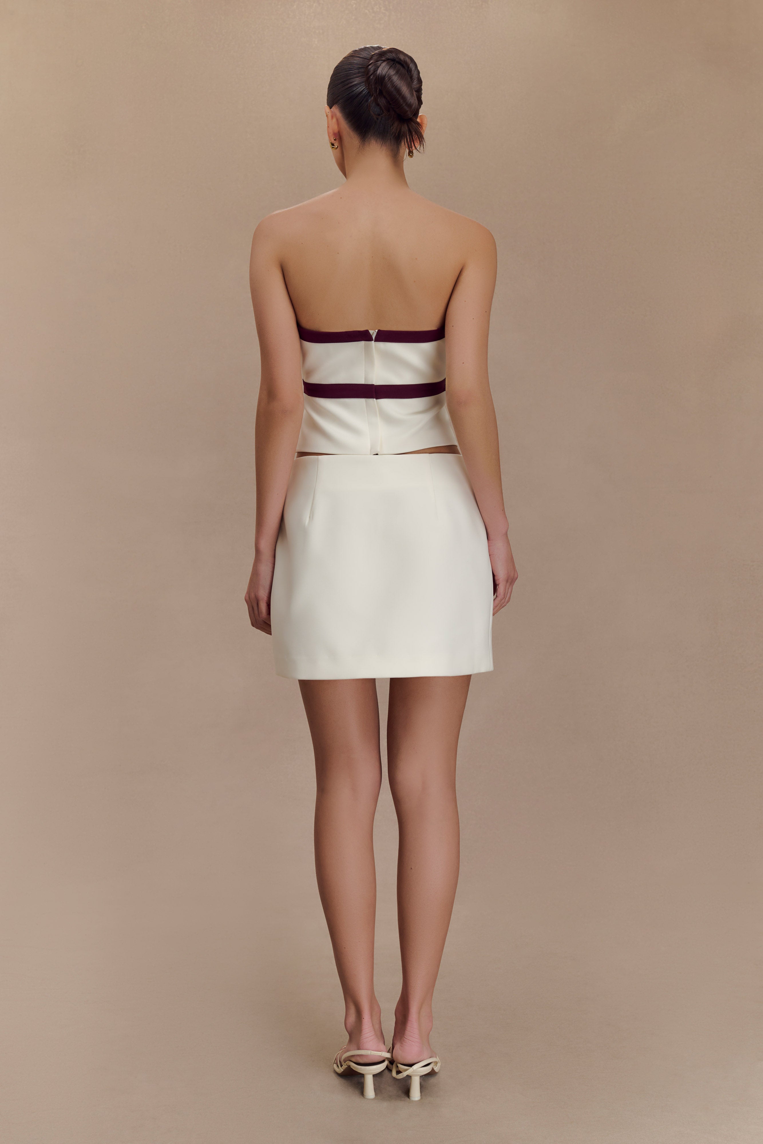 Aisha Suiting Mini Skirt - Ivory