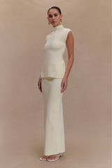 Maxine Knit Open Back Top - Ivory