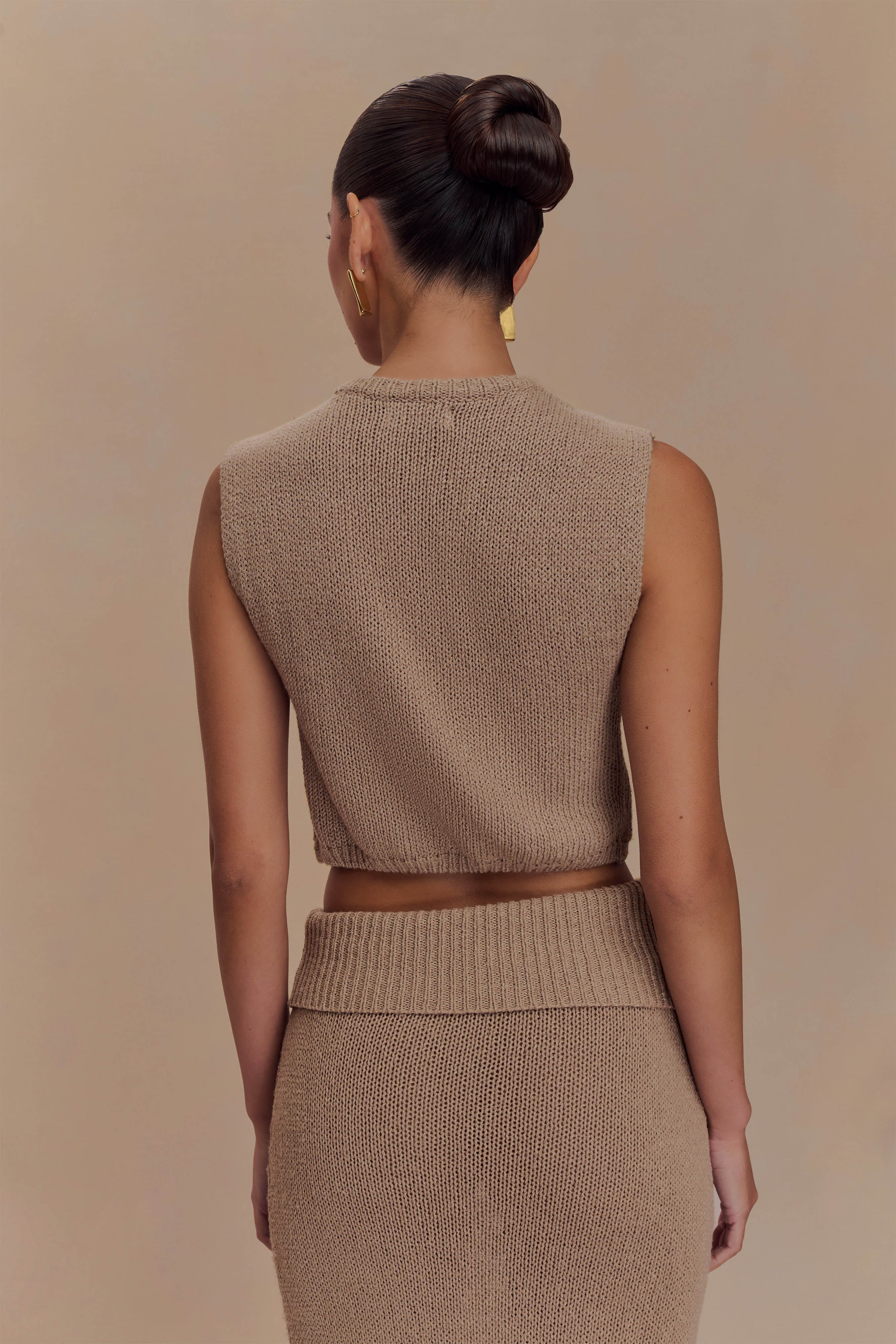 Sloane Overlay Knit Top - Latte