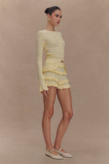 Amy Pointelle Knit Frill Bloomers - Lemon