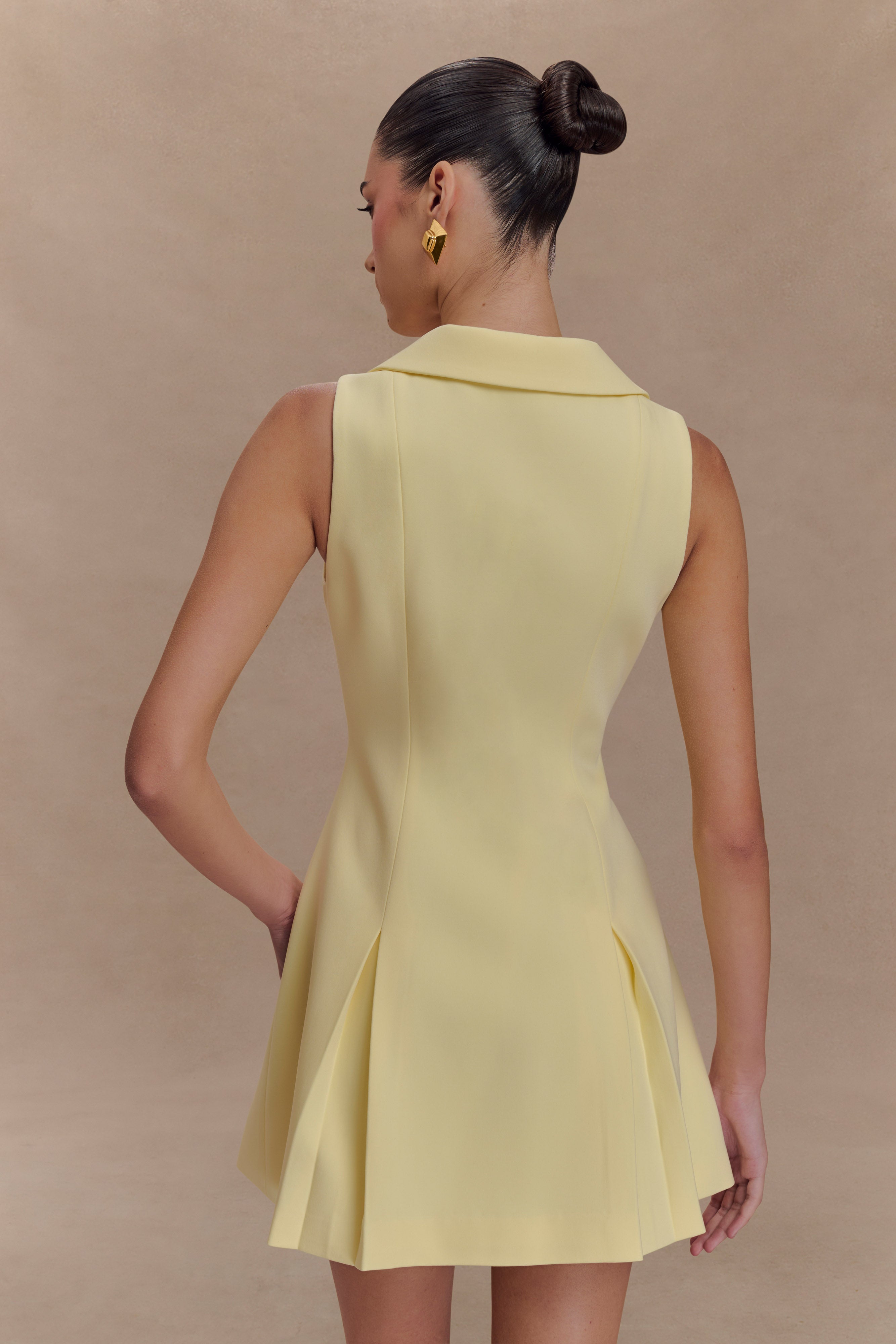 Oli Sleeveless Mini Dress - Lemon