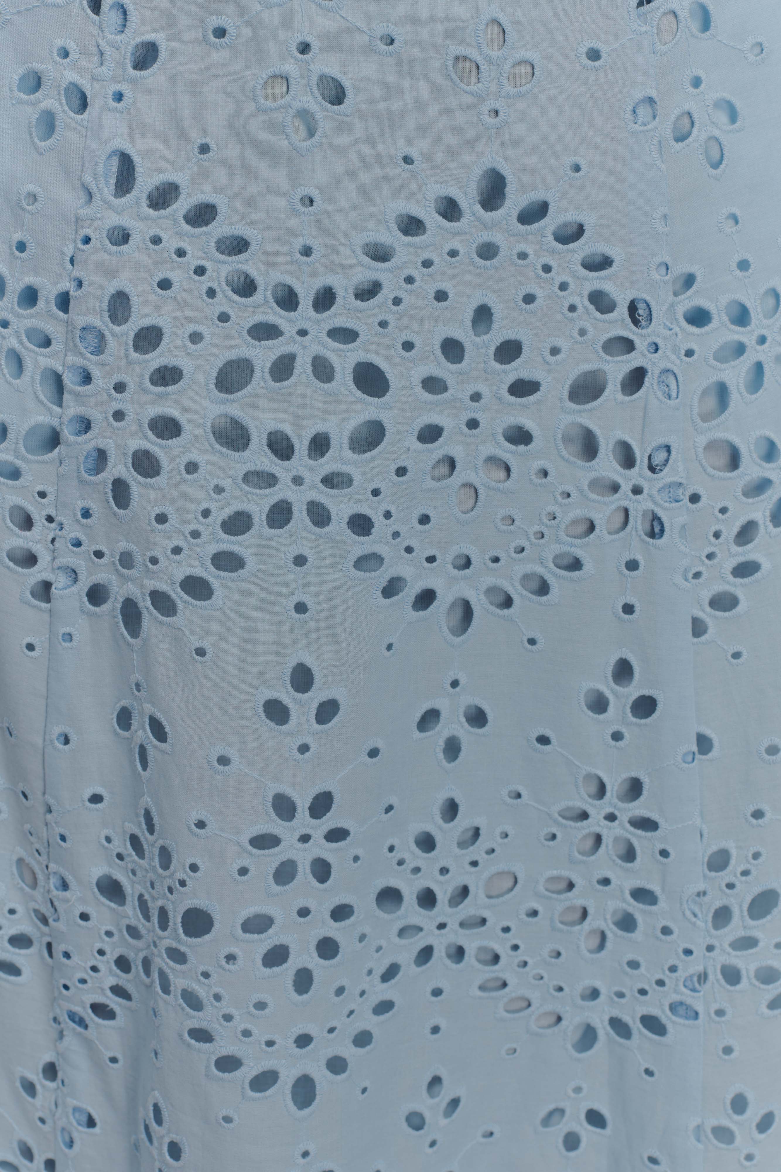 Arla Broderie Midi Skirt - Pale Cornflower Blue