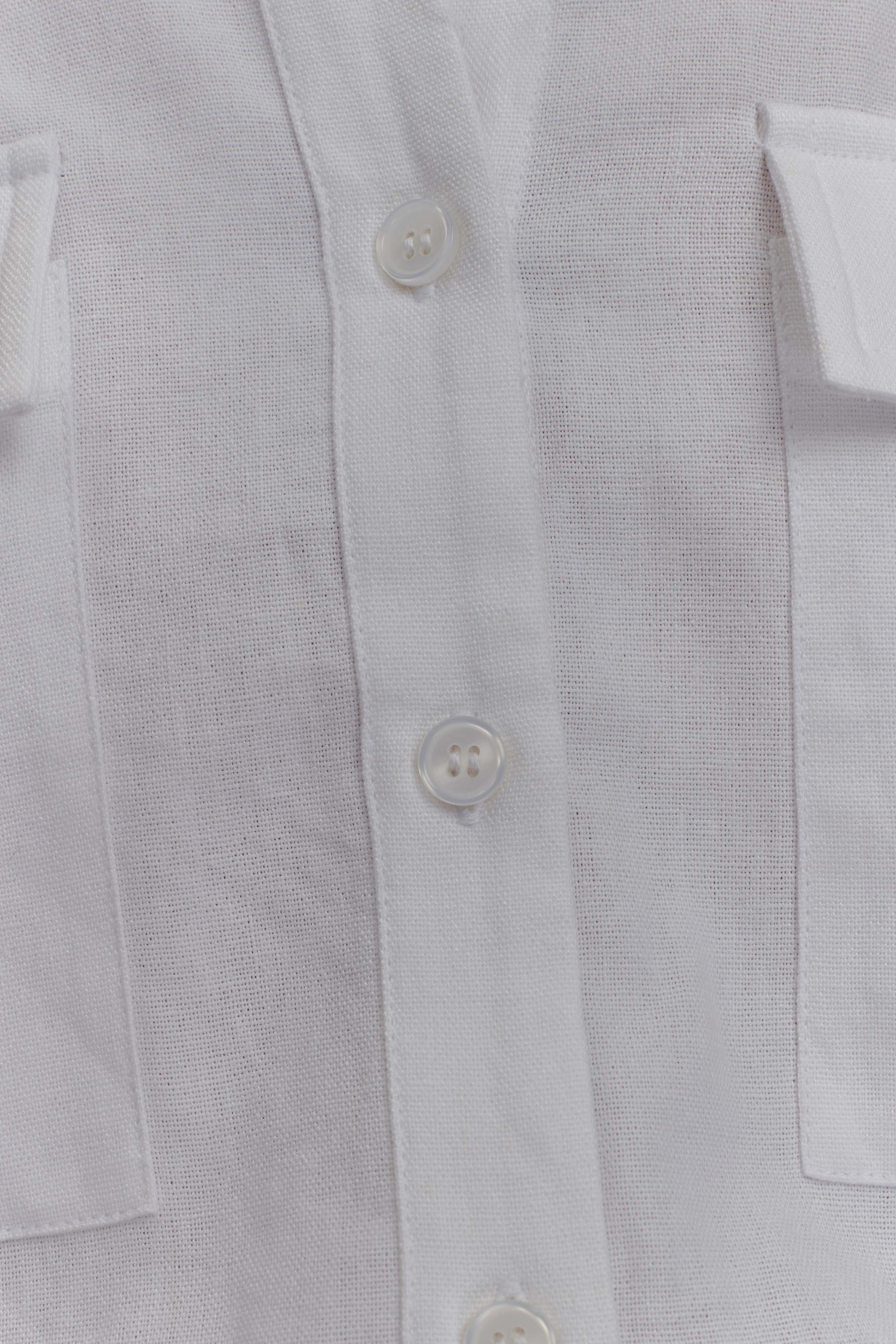 Adia Linen Belted Playsuit - White