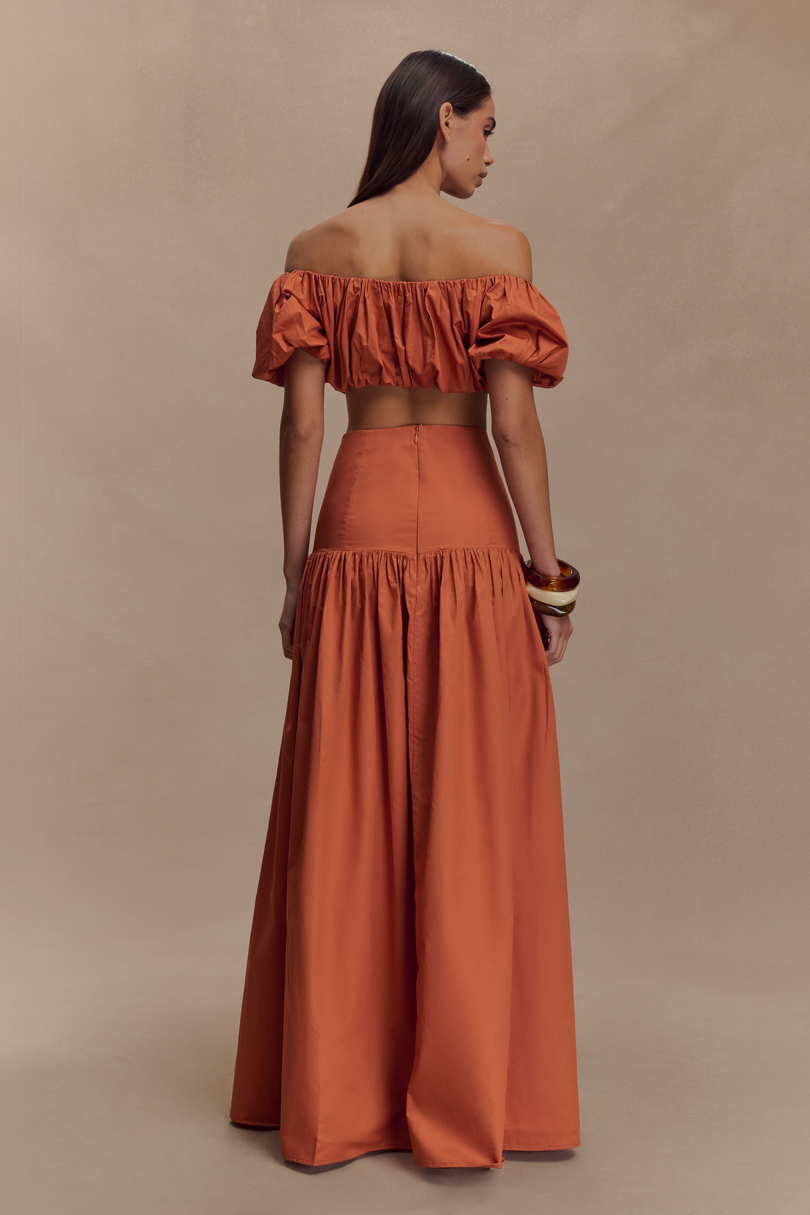 Autumn Maxi Skirt - Burnt Orange
