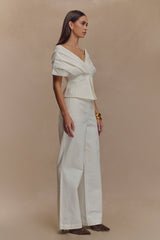 Rayne Off Shoulder Denim Top - White