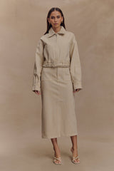 Fallon Denim Midi Skirt - Stone Wash