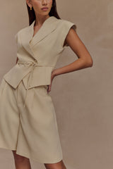 Andina Linen Shorts - Natural Beige