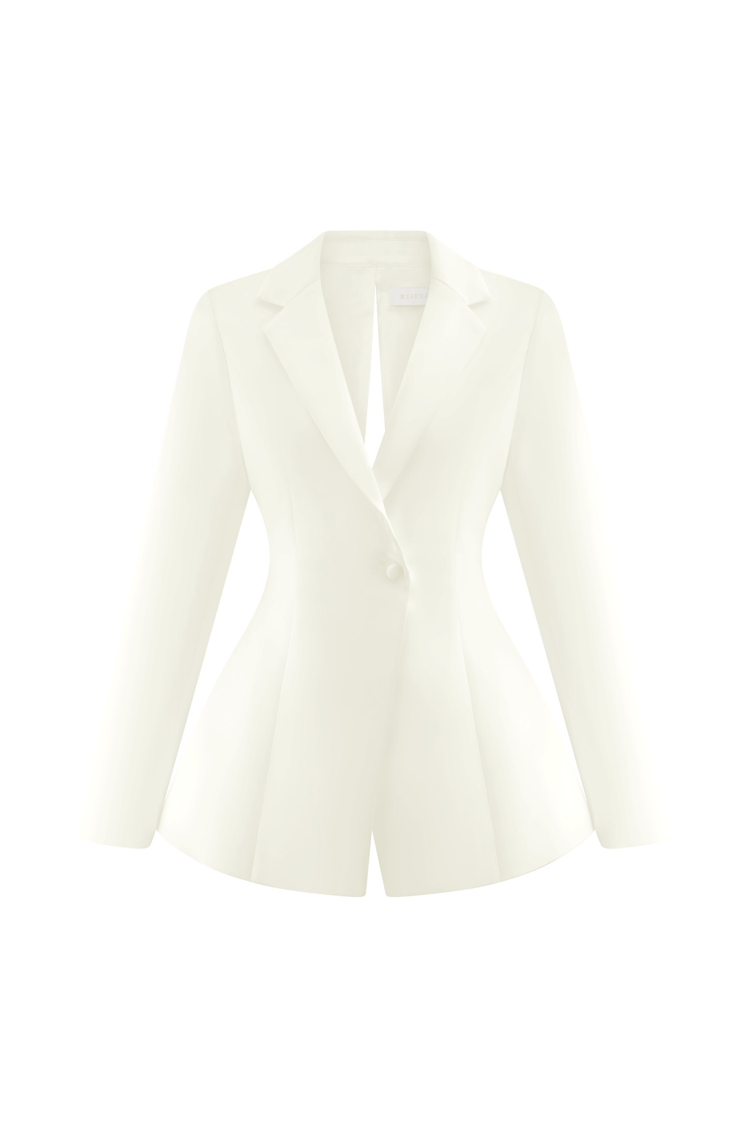 Ada Tailored Satin Blazer - Ivory