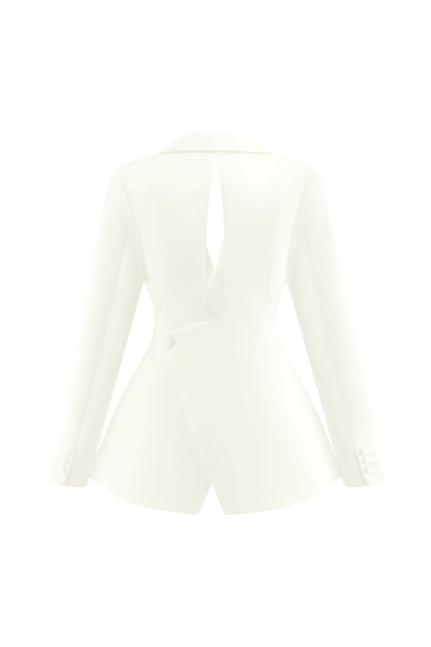 Ada Tailored Satin Blazer - Ivory