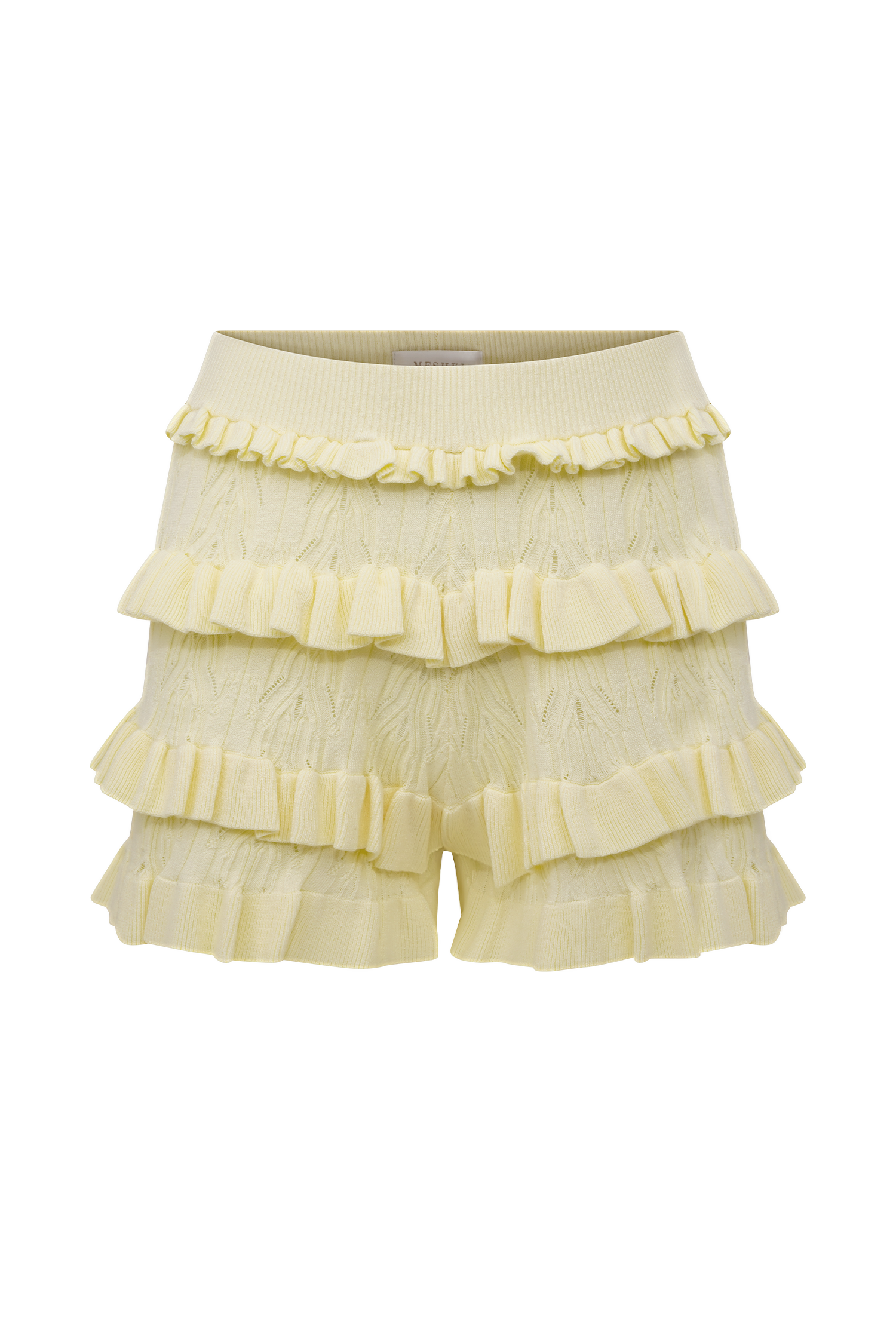 Amy Pointelle Knit Frill Bloomers - Lemon