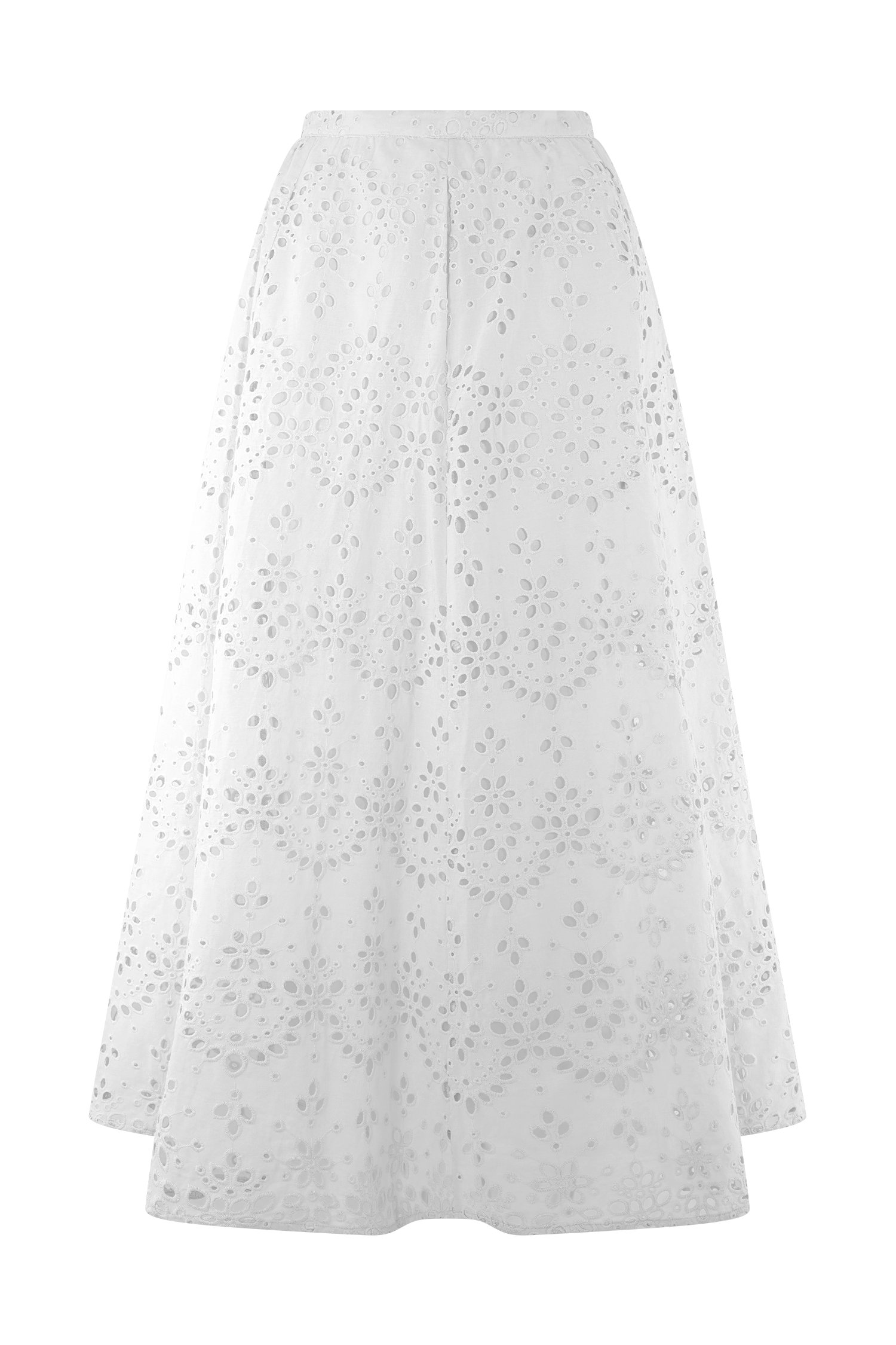 Arla Broderie Midi Skirt - White
