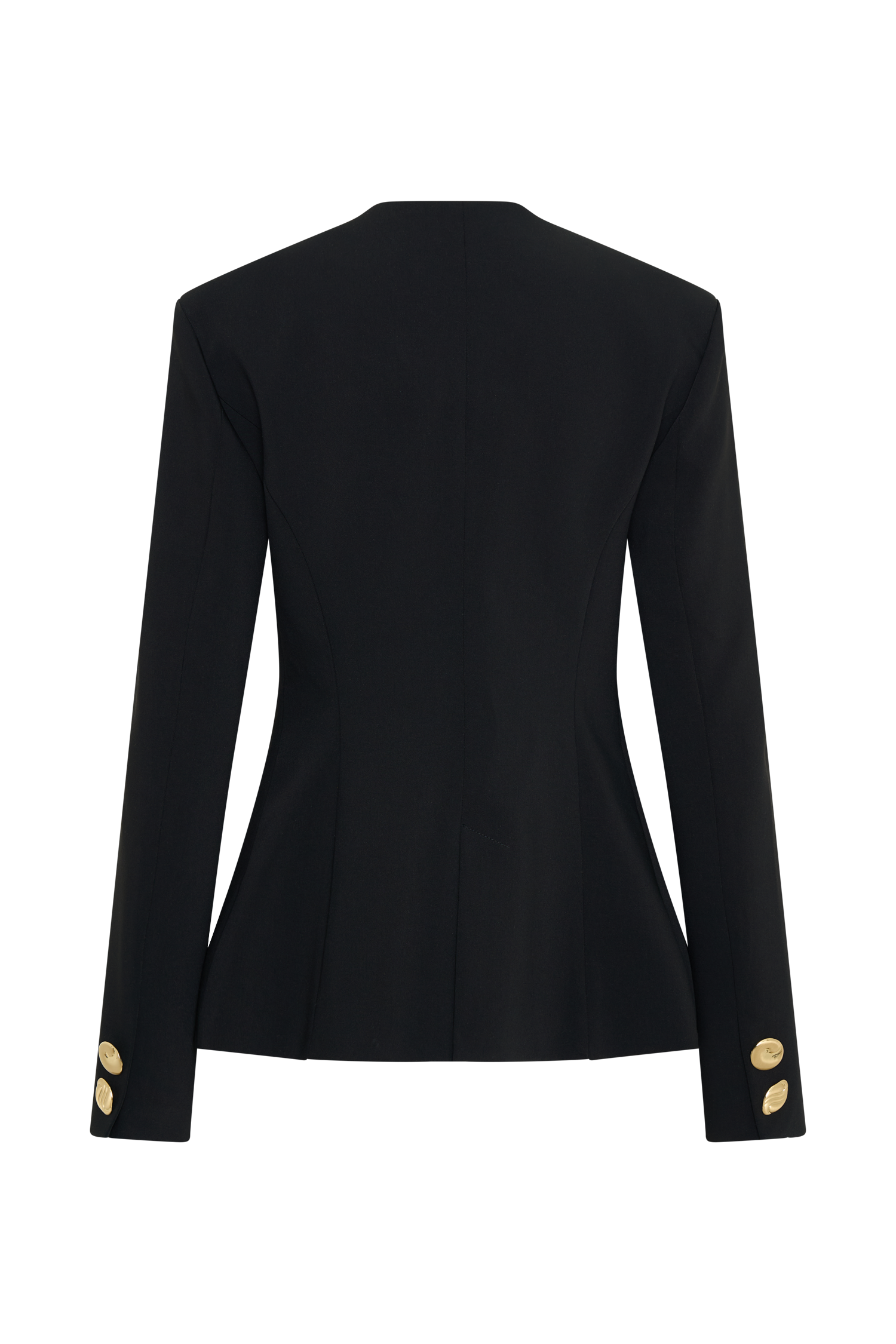 Asia Mixed Button Blazer - Black