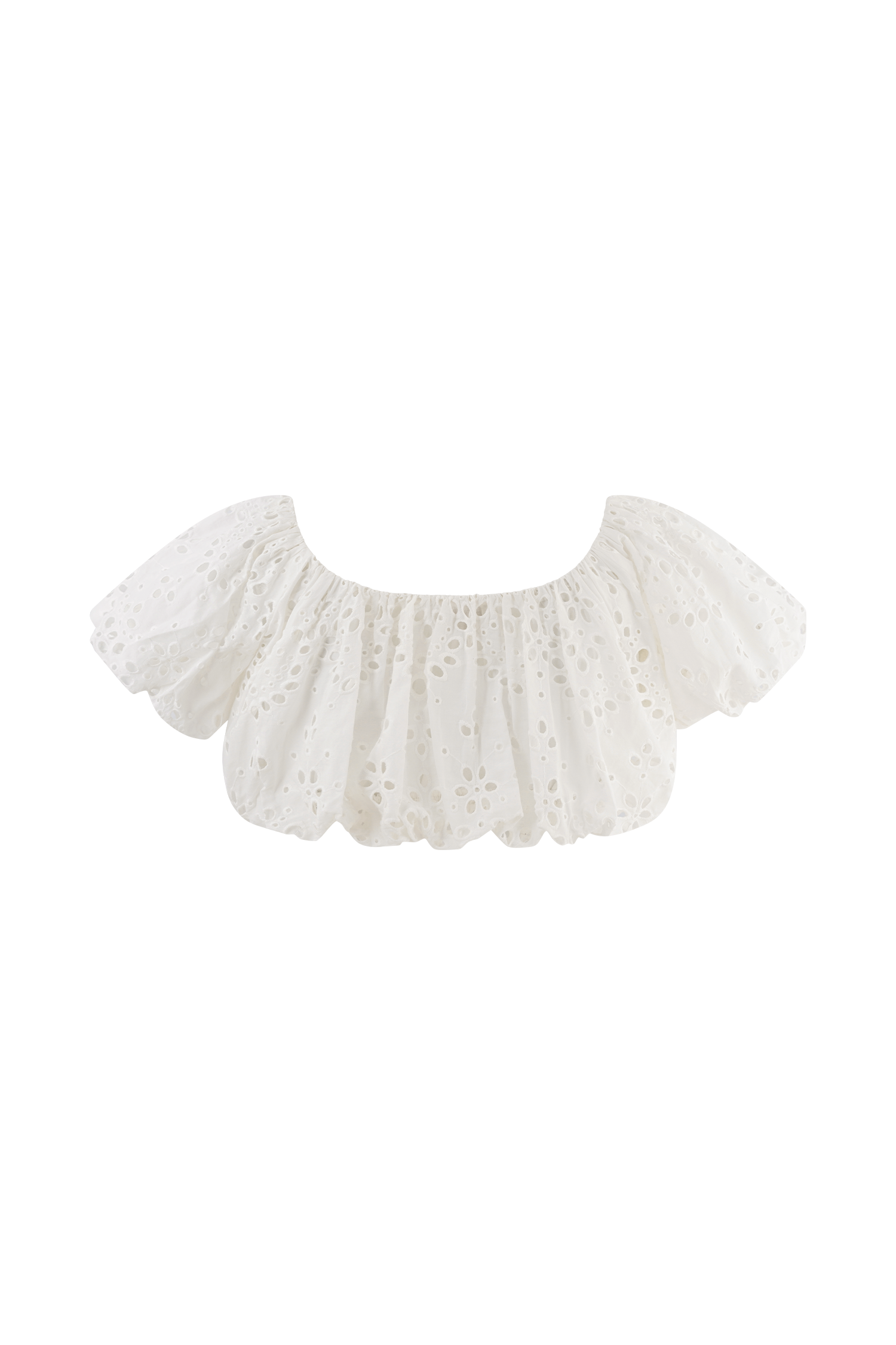 Autumn Off Shoulder Bubble Top - White