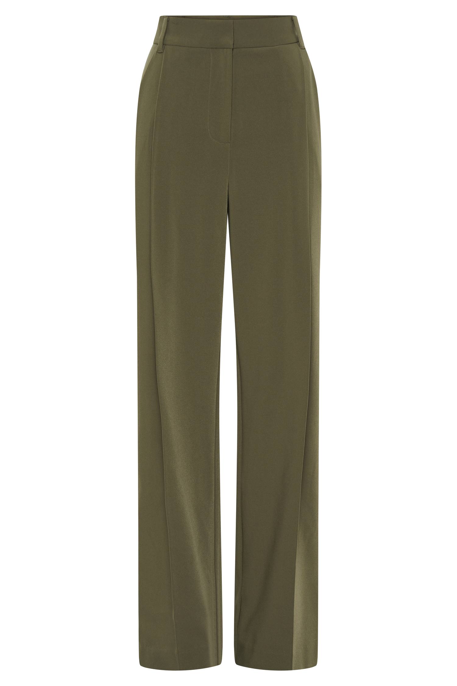 Amelie Suiting Straight Leg Pants - Military Olive