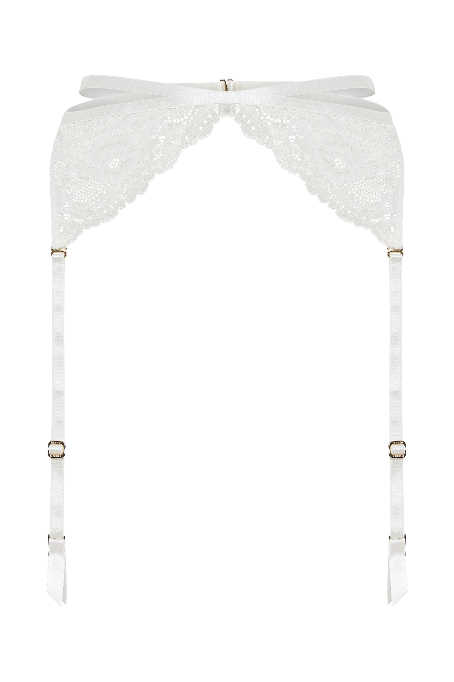 Isadora Lace Crossover Suspenders - White