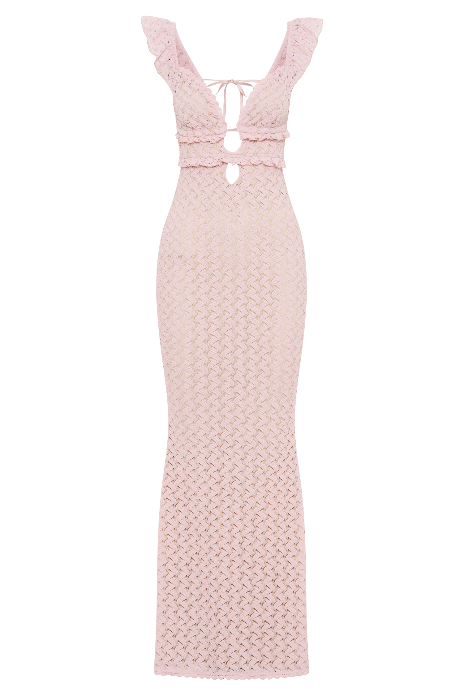 Ezra Lace Maxi Dress - Powder Pink