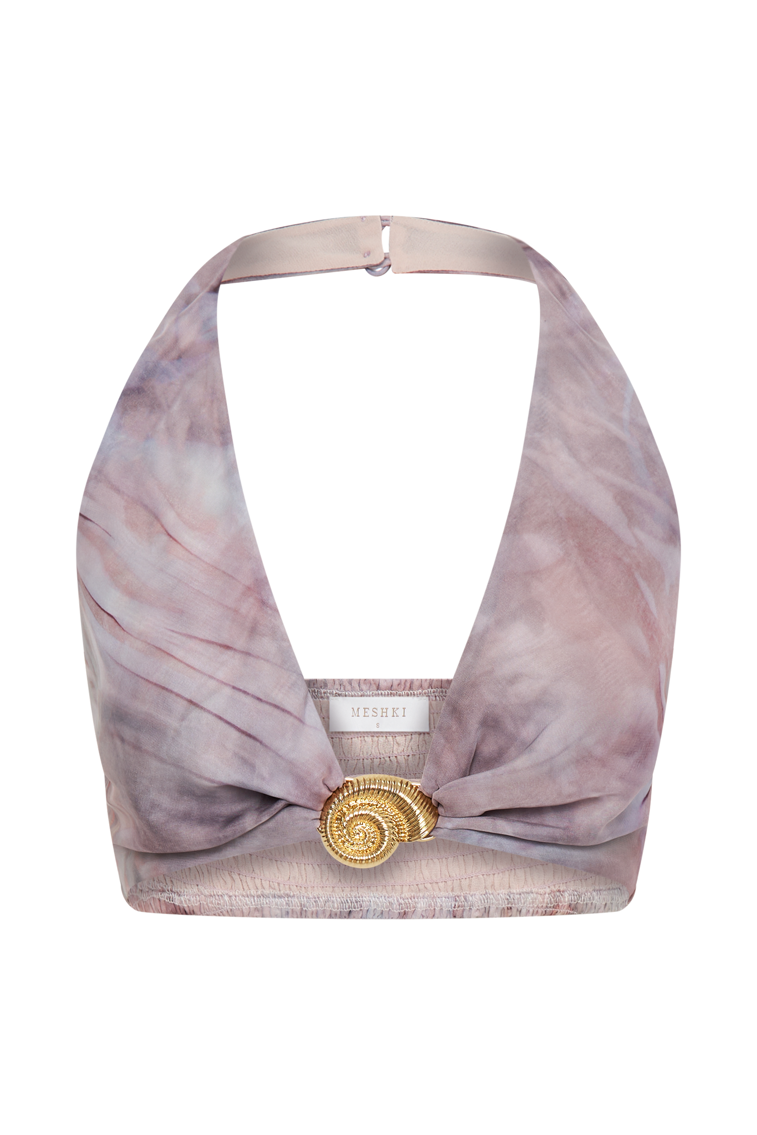 Ursula Shell Hardware Halter Top - Mermaid Shell Print