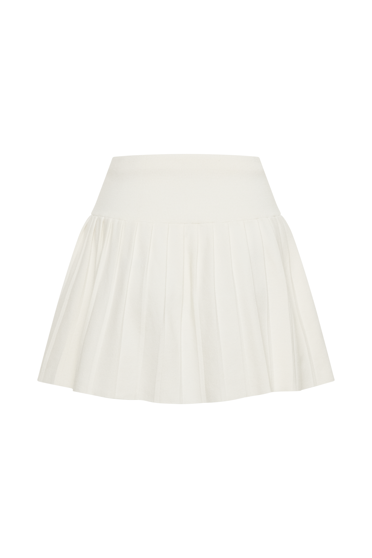 Beverly Knit Pleated Mini Skirt - Ivory