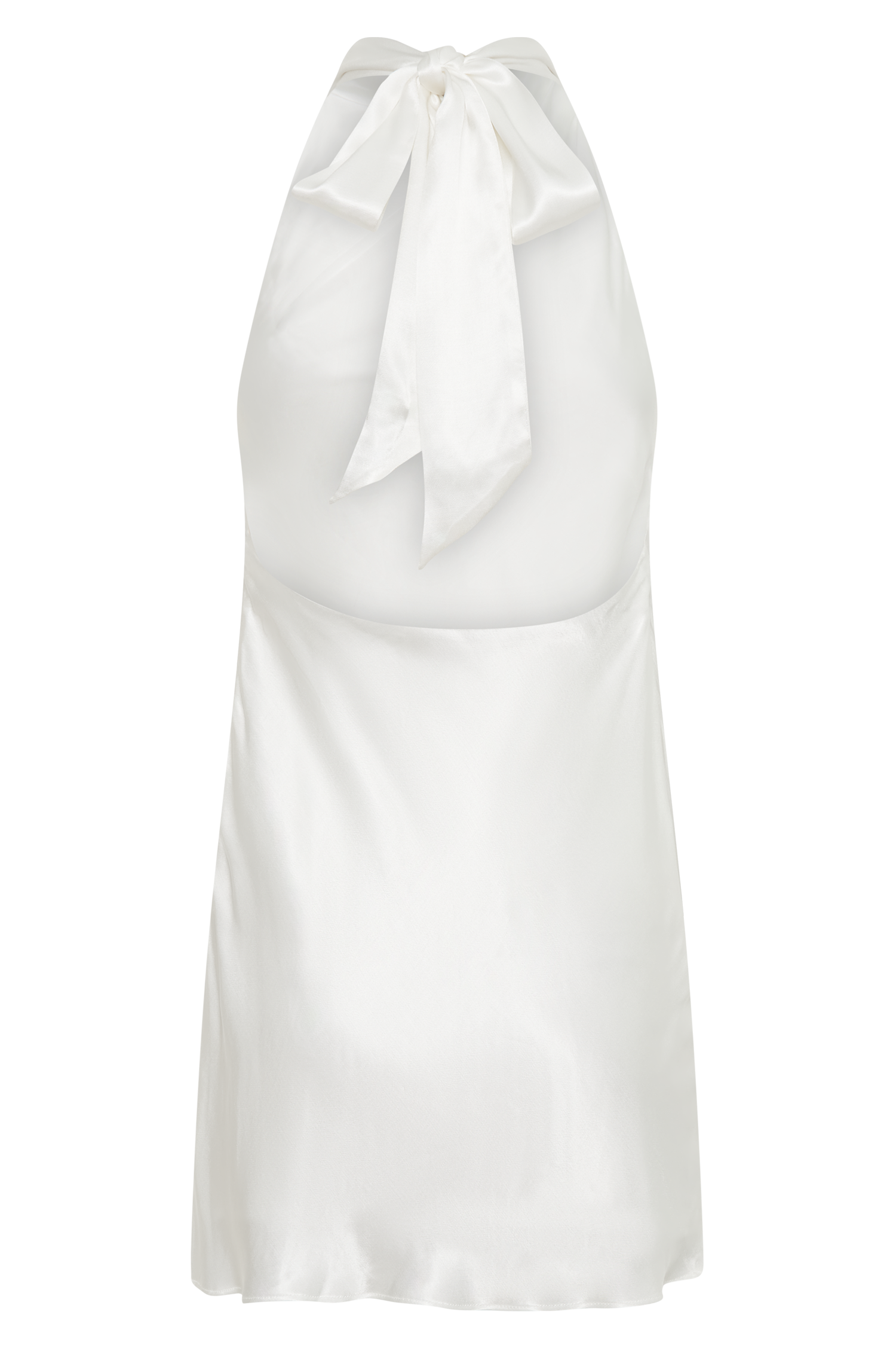Allison Satin Halter Mini Dress - White