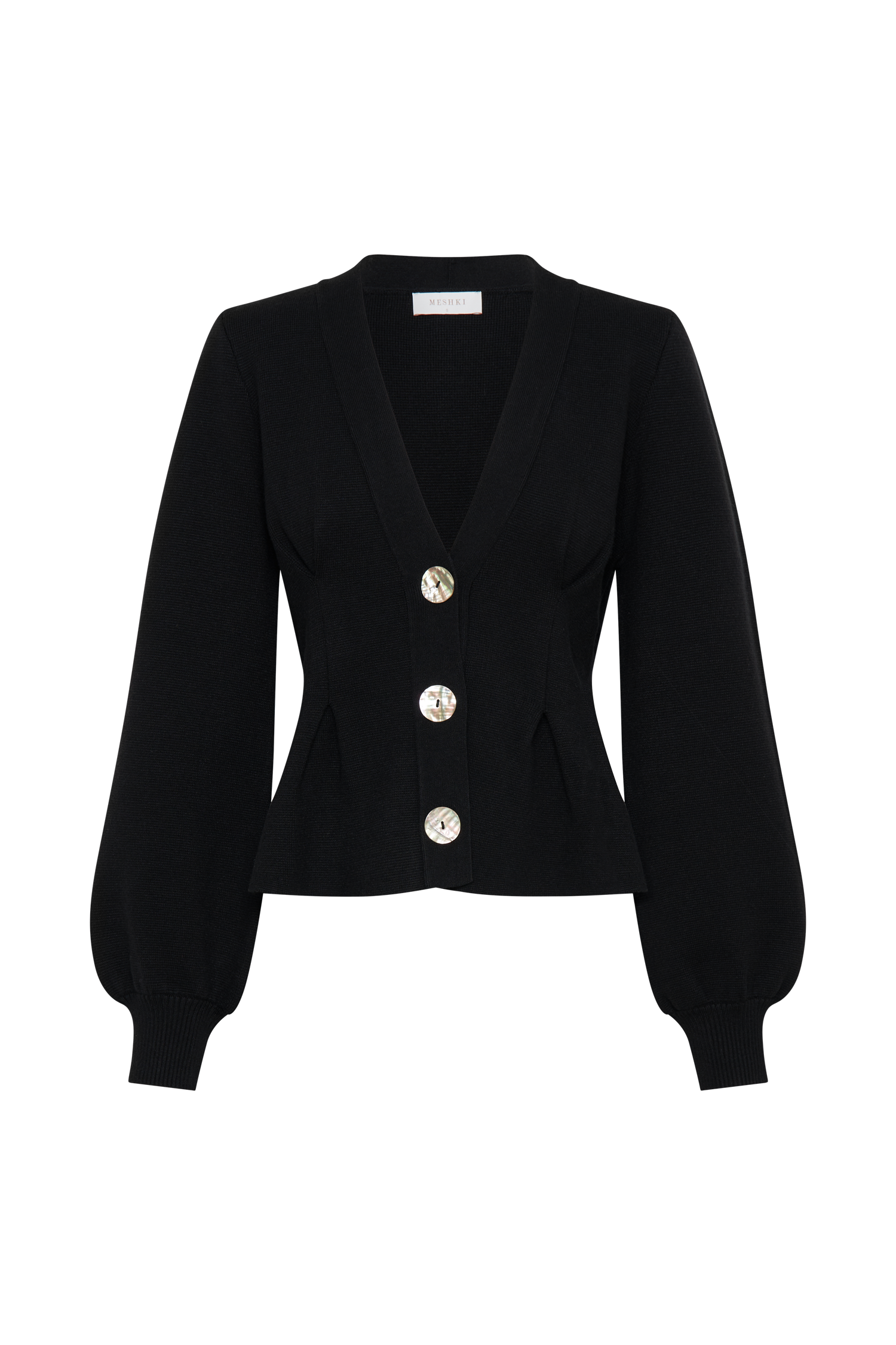 Beverly Knit Cinched Cardigan - Black