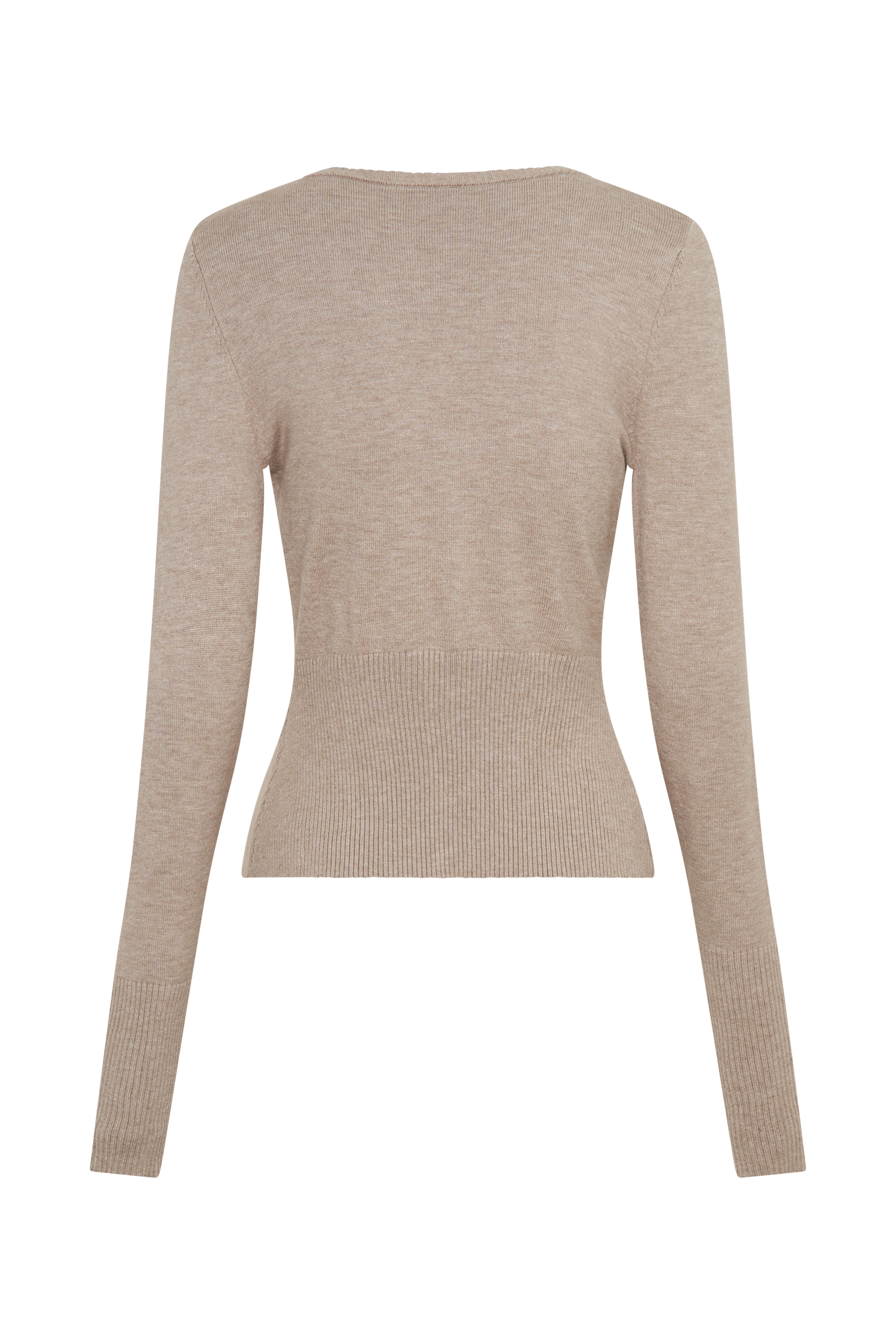 Reese Fitted Knit Cardigan - Taupe Marle