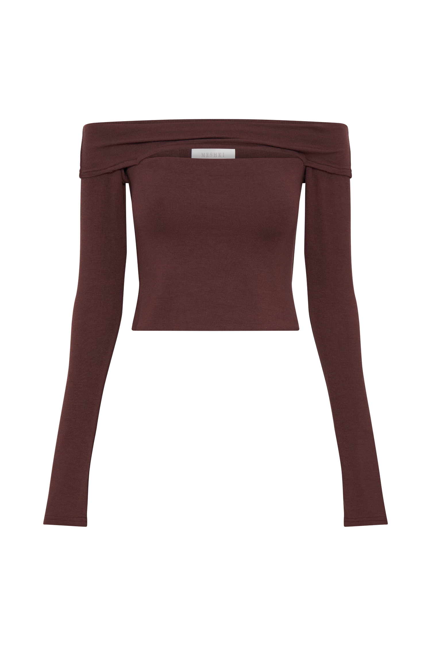 Briah Cut Out Modal Long Sleeve Top - Mahogany
