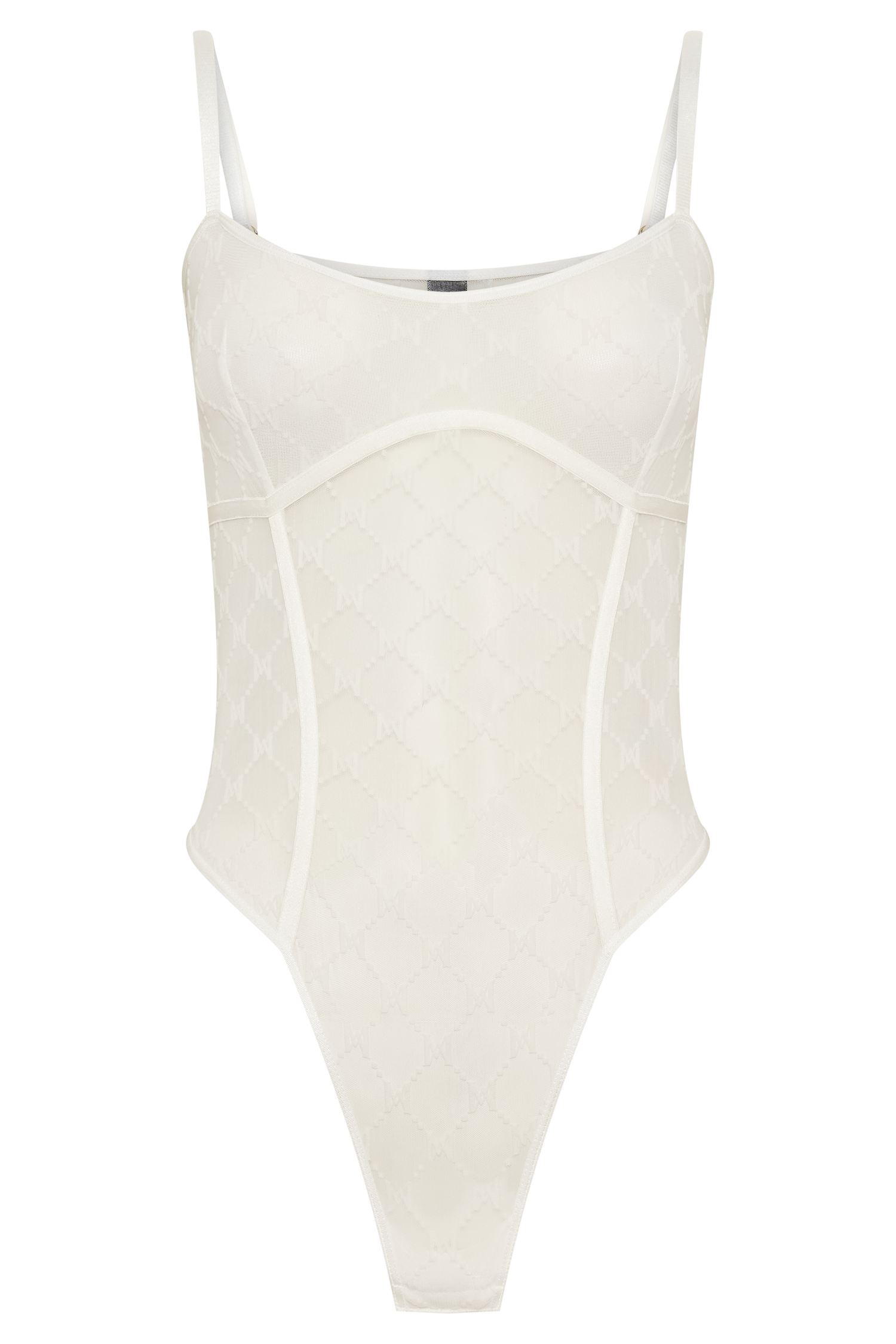 Amelia Monogram Bodysuit - White