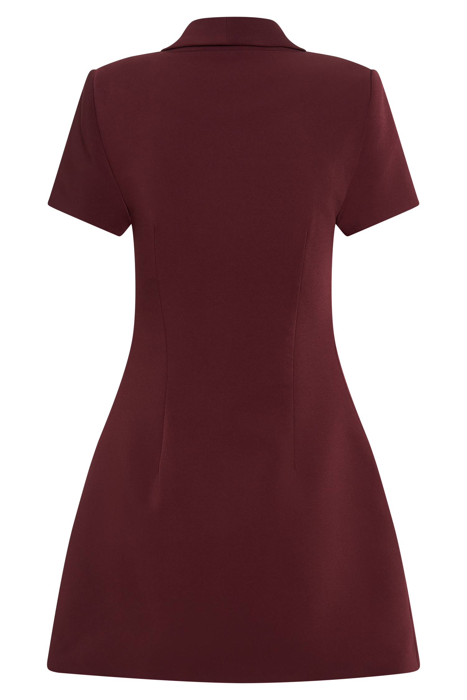 Paolina Collared Suiting Mini Dress - Plum