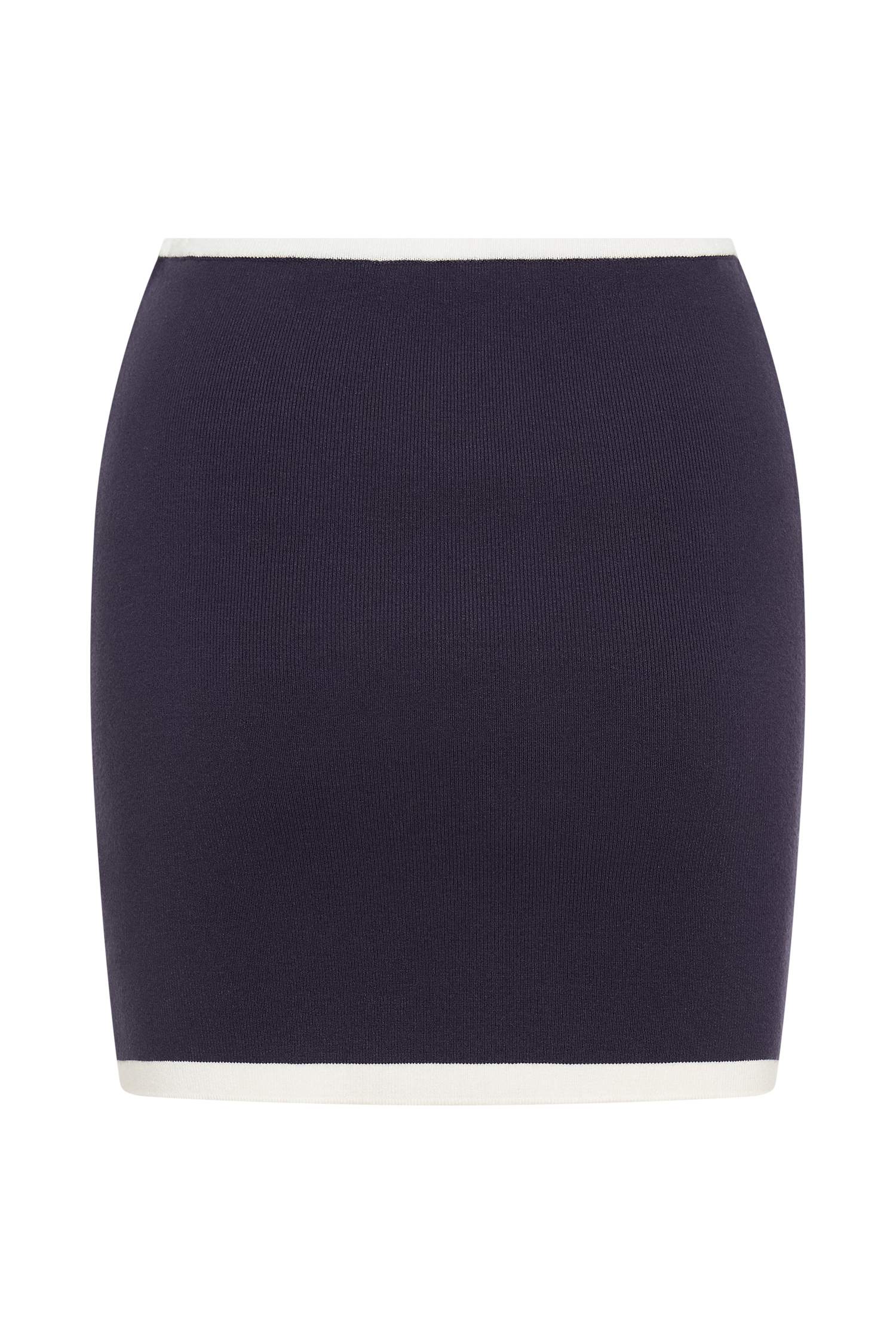 Becky Contrast Knit Mini Skirt - Navy & Ivory