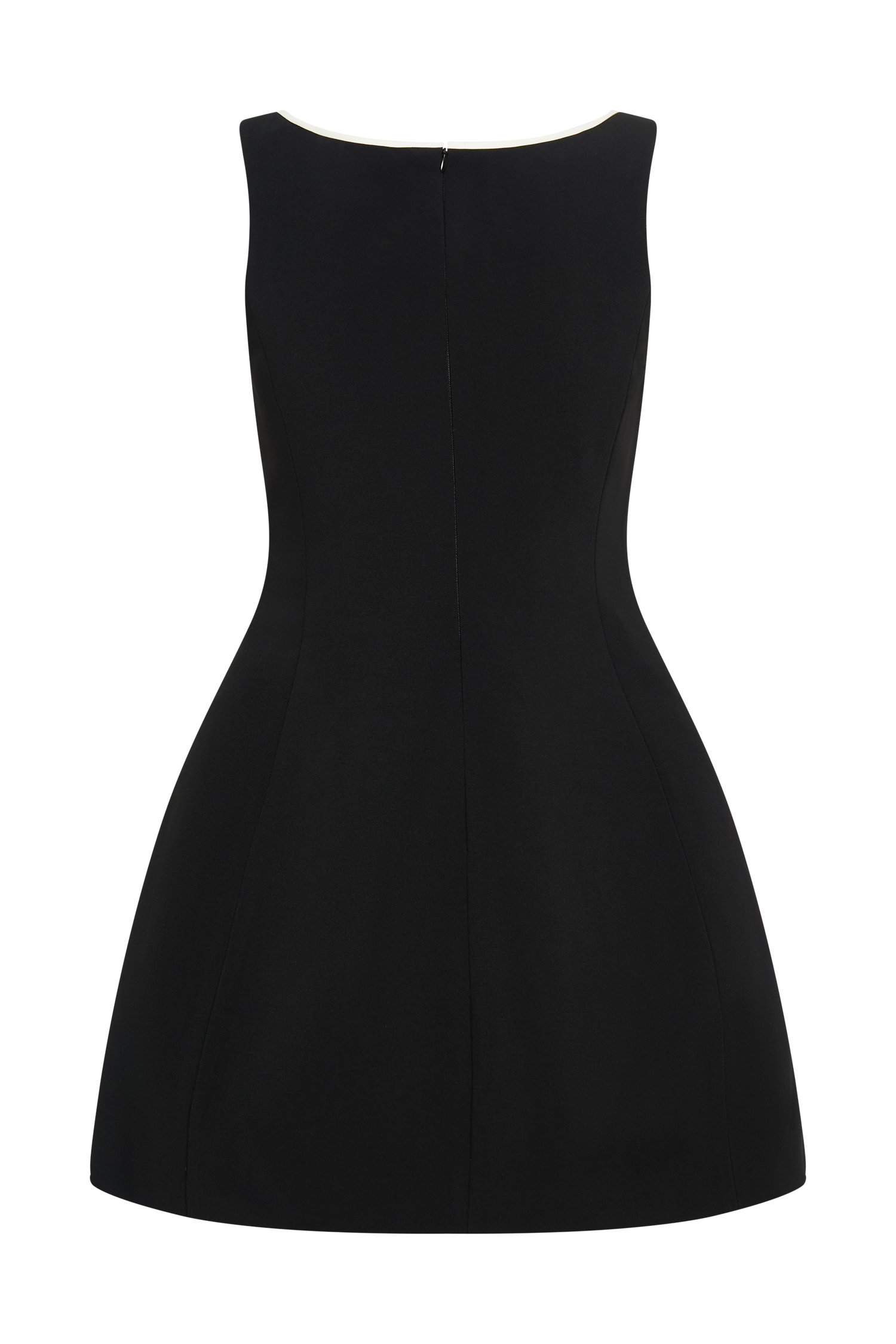 Evanna Sleeveless Contrast Suiting Mini Dress - Black