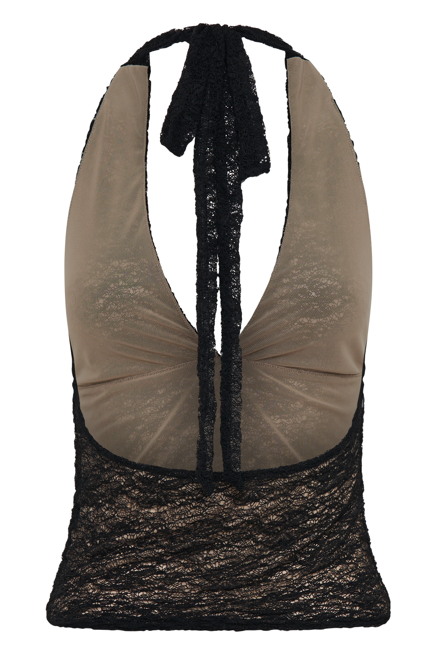 Asher Sheer Lace Halter Top - Black