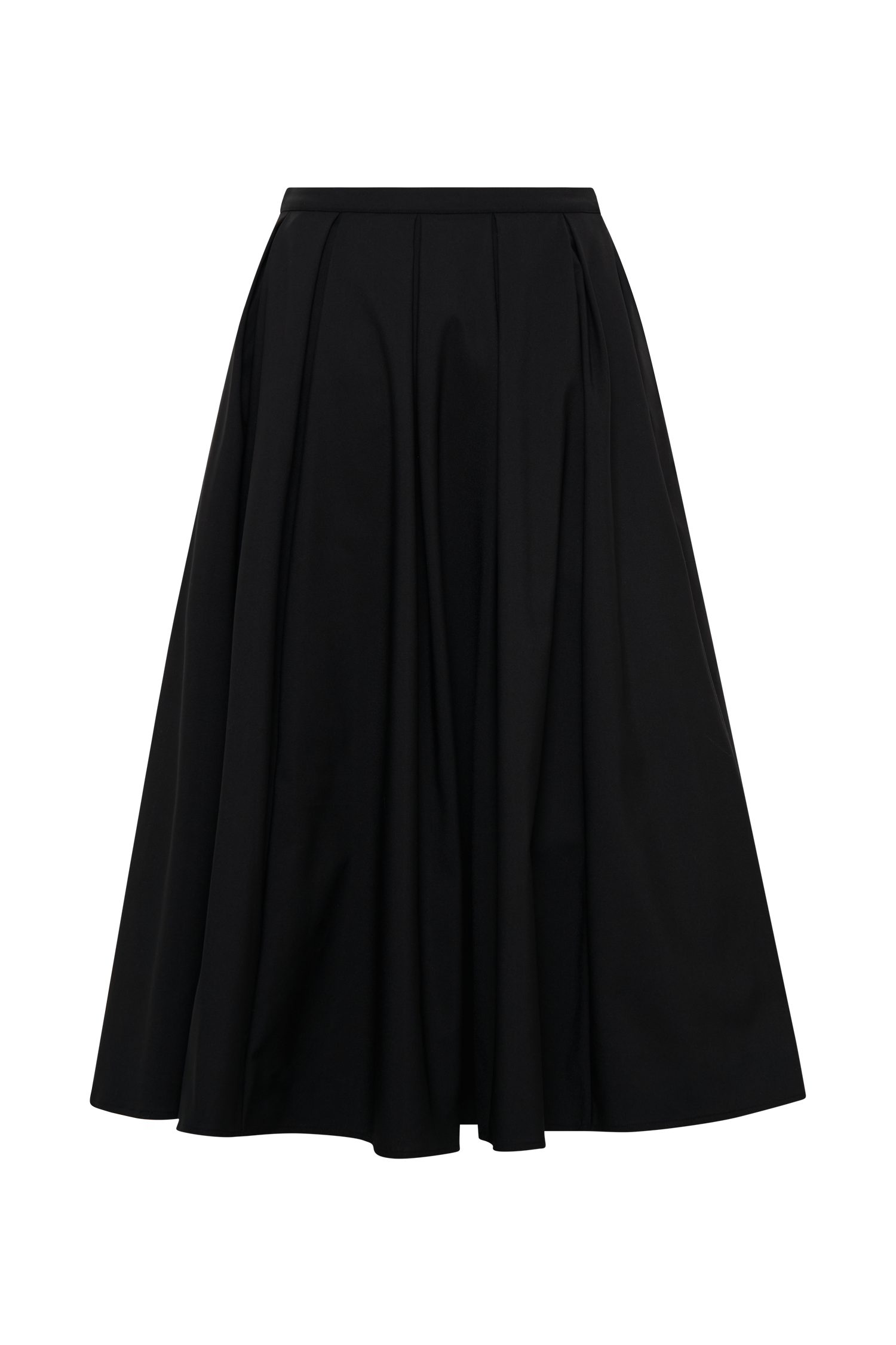 Jemima Cotton Midi Skirt - Black