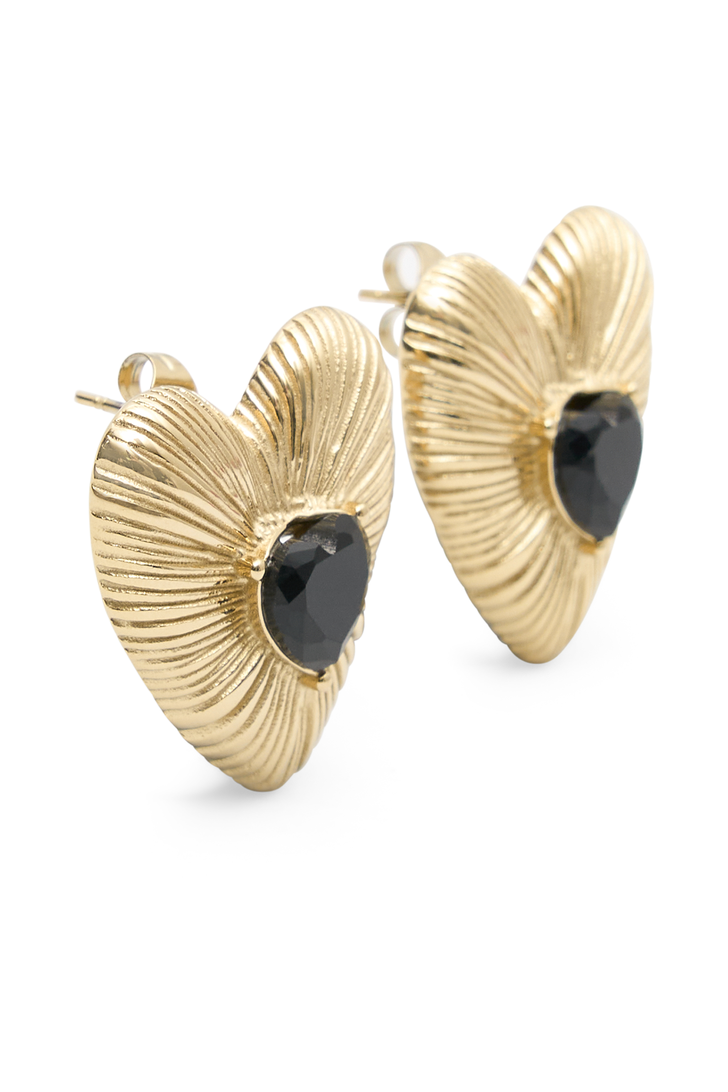 Amore Heart Earrings - Gold