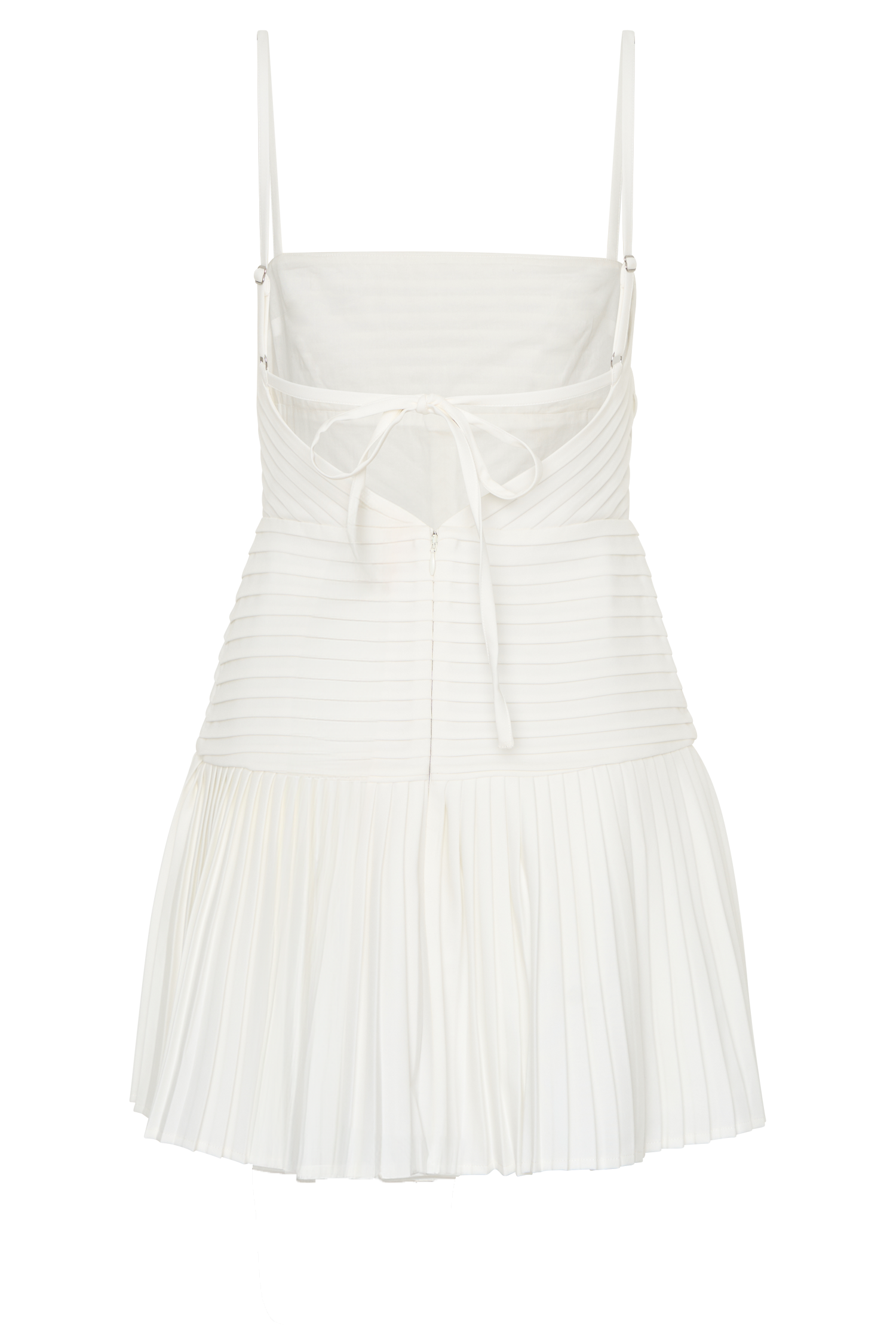 Rylee Multi Pleat Mini Dress - White