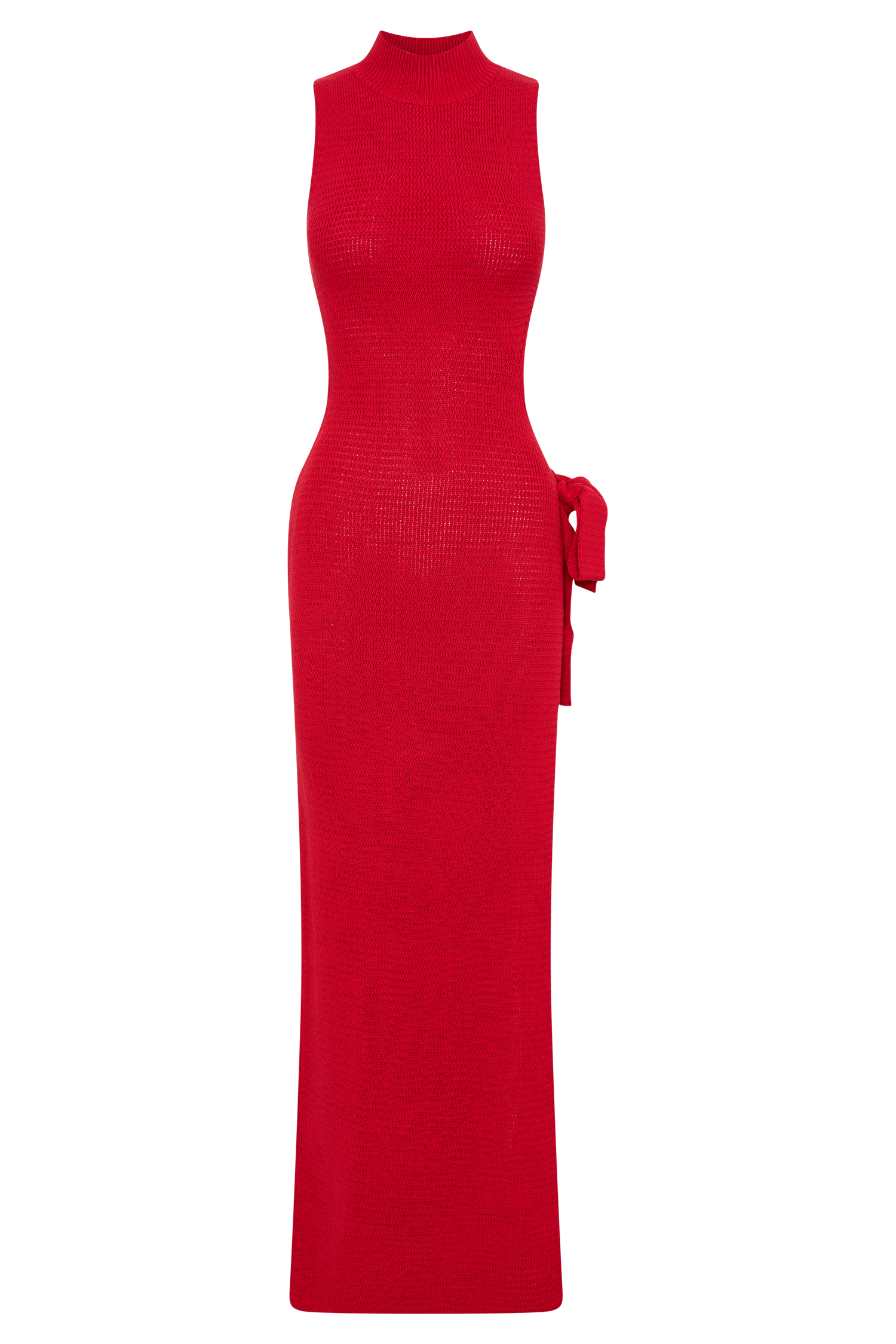 Stephanie Cut Out Knit Maxi Dress - Red