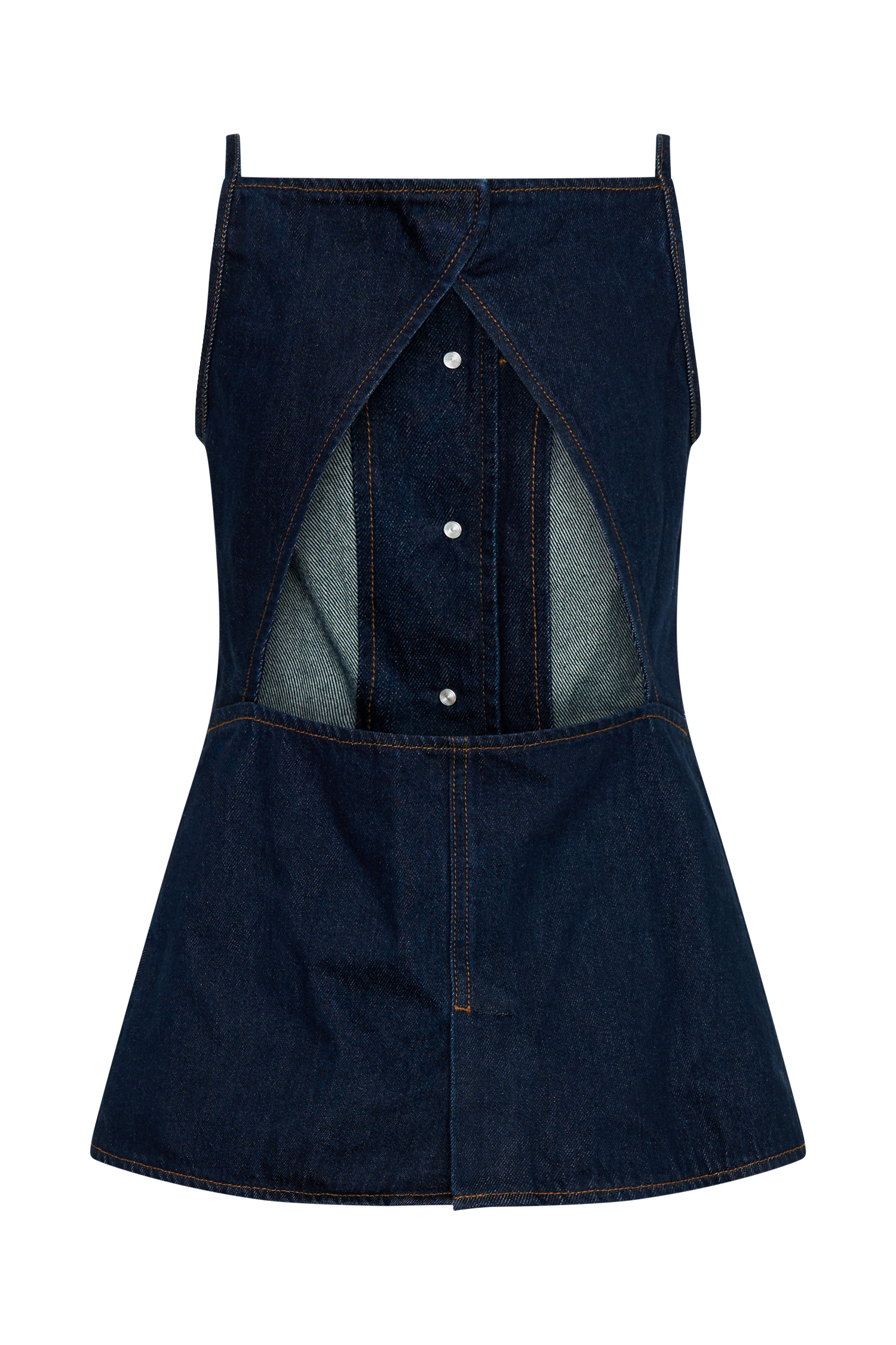 Ashton Sleeveless Button Denim Top - Indigo Blue