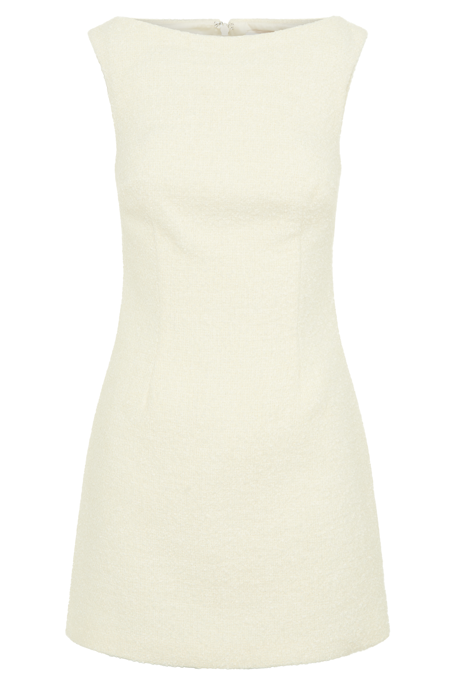 Angela Textured Boucle Mini Dress - Ivory