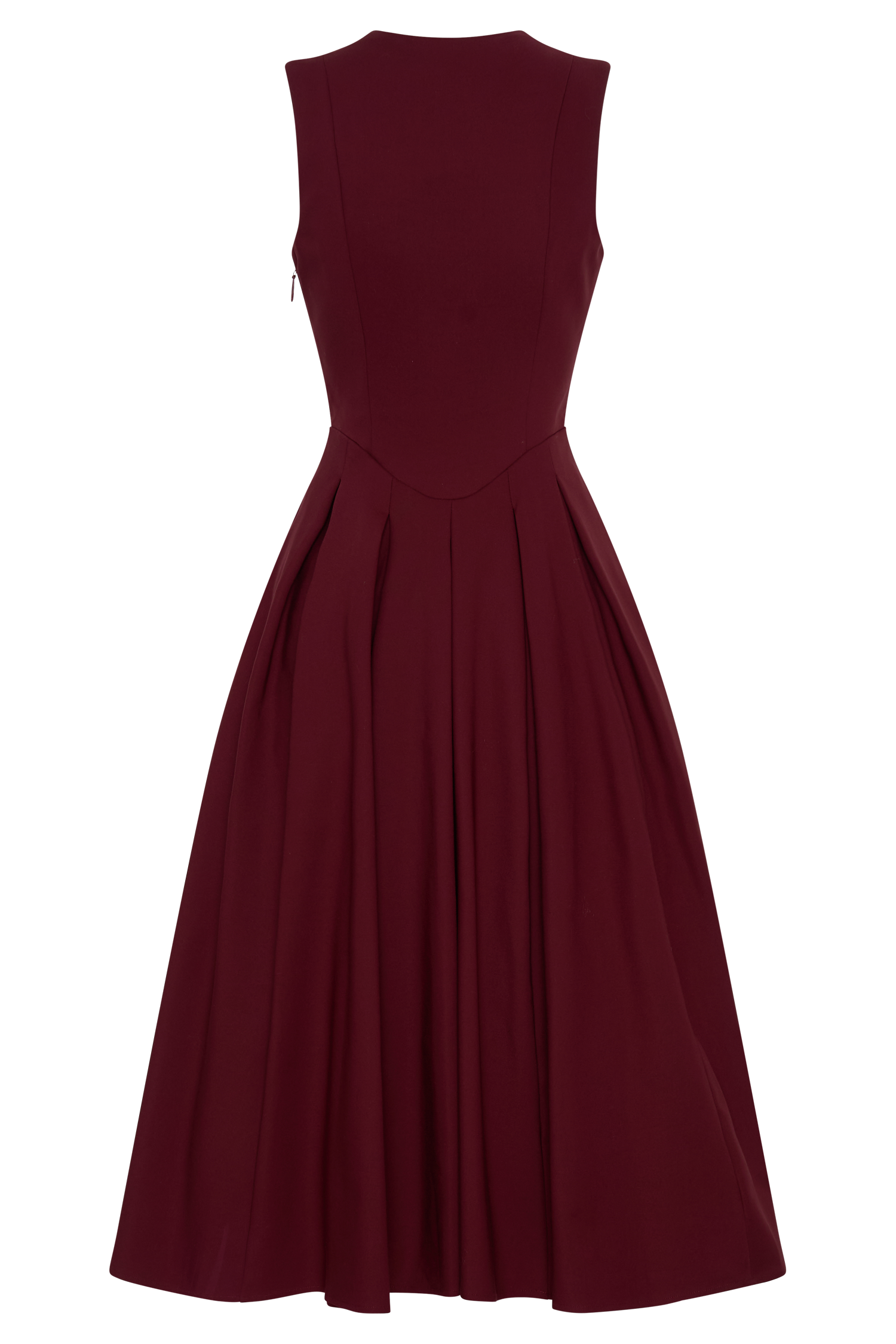 Keely Cotton Sleeveless Midi Dress - Wine