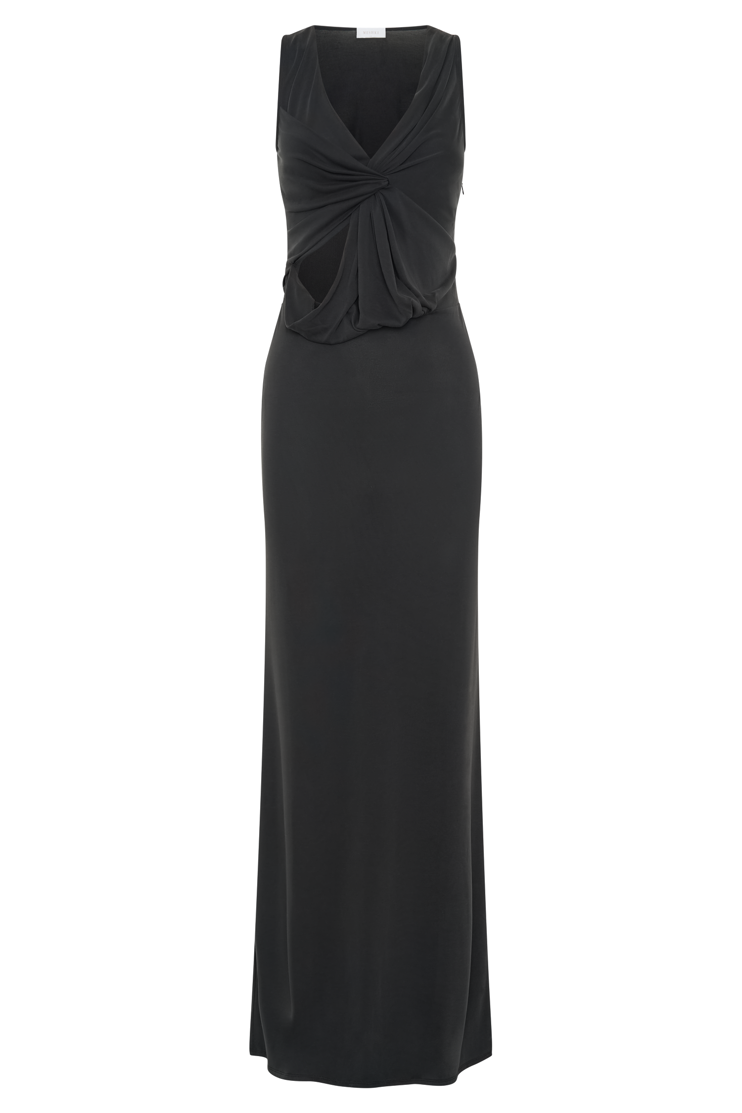 Kassidy Peached Jersey Maxi Dress - Black