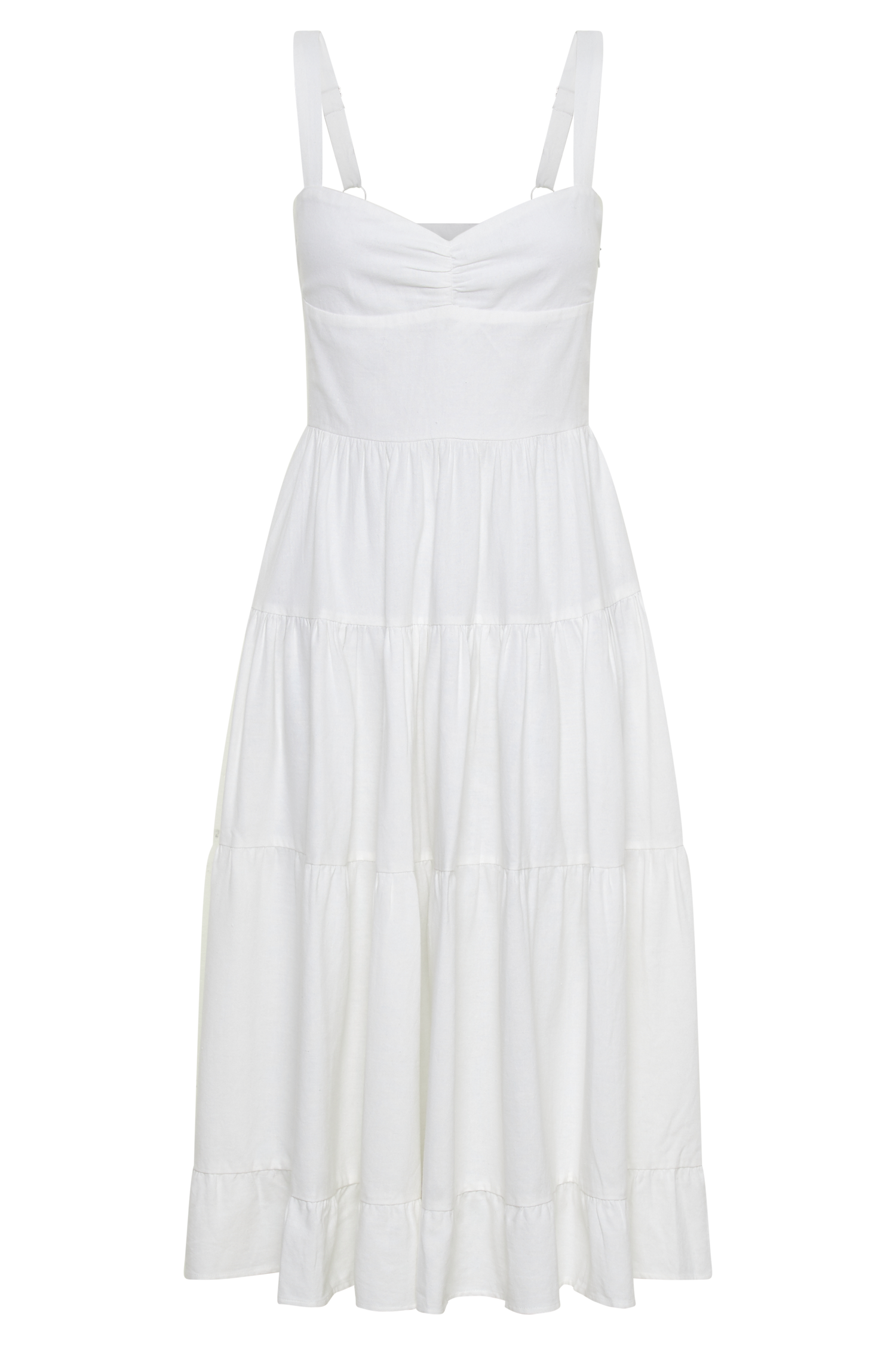 Adriana Linen Midi Dress - White