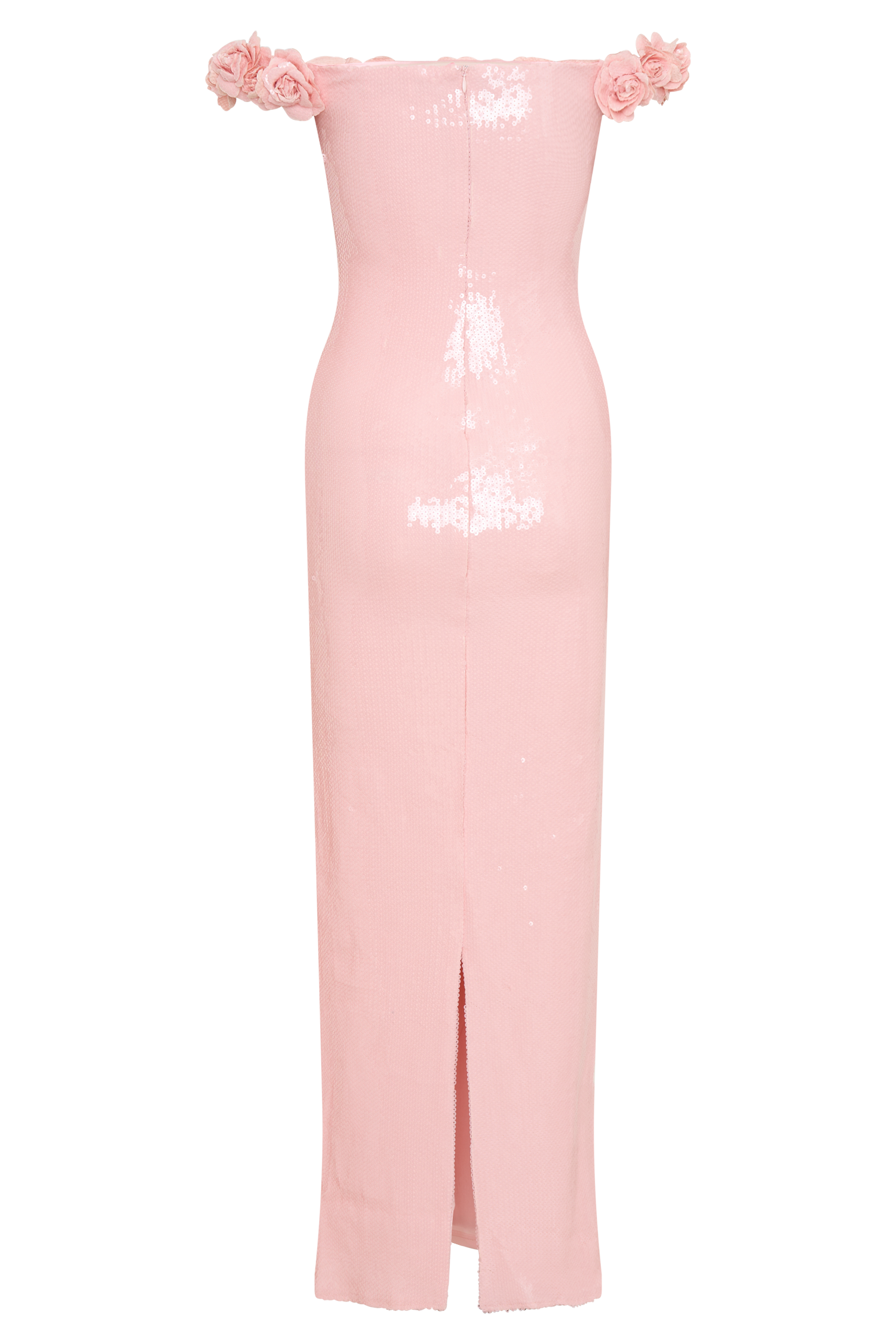 Carrie Sequin Rose Maxi Dress - Pale Pink