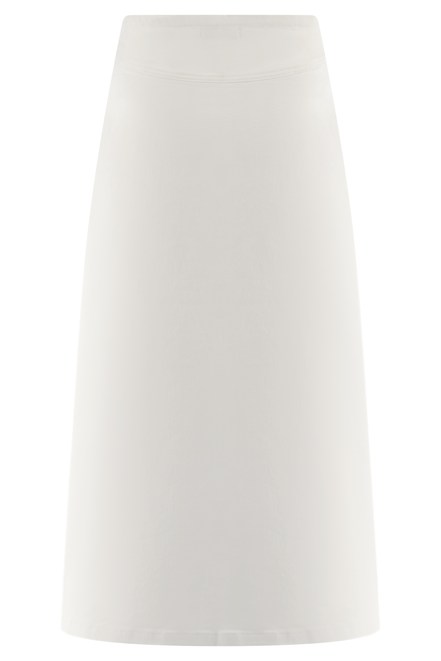 Cecilia Denim A-Line Midi Skirt - White