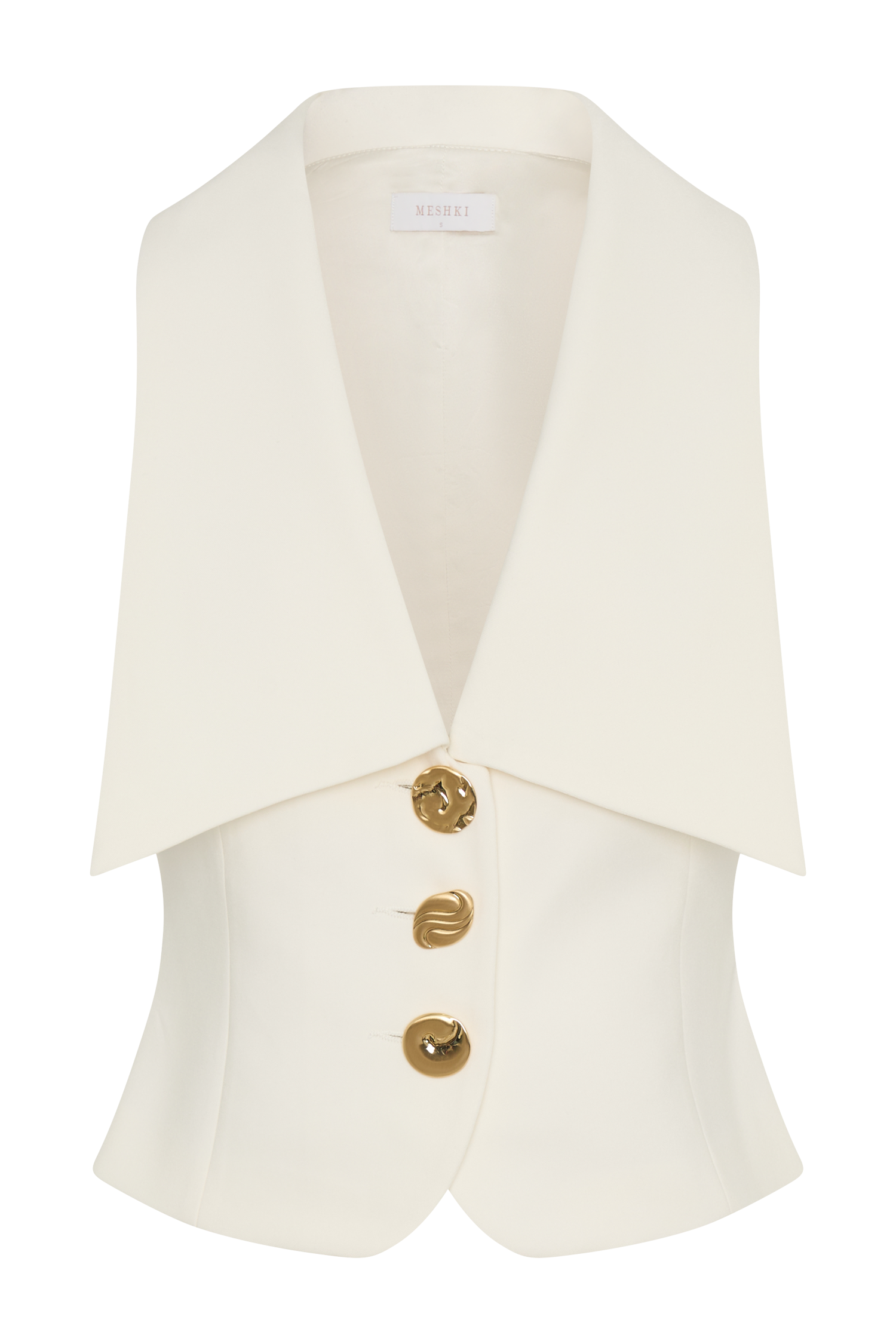 Alix Mixed Button Vest - Ivory